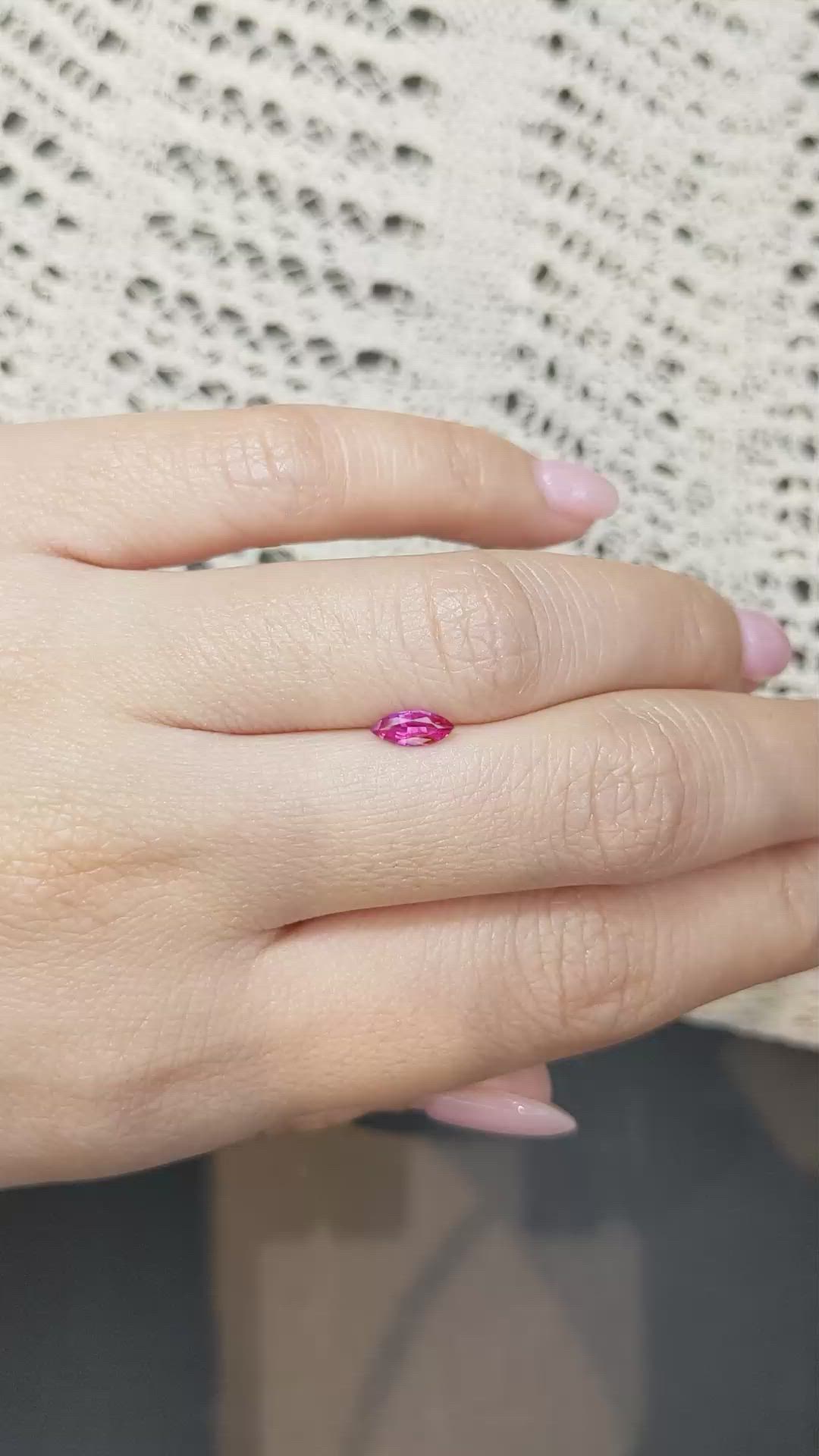 0.38 Ct. Reddish Pink Sapphire from Ceylon (Sri Lanka) Size Video