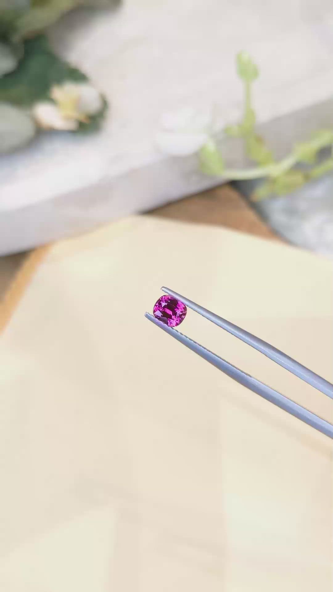 0.74 Ct. Purplish Pink Sapphire from Ceylon (Sri Lanka) Size Video