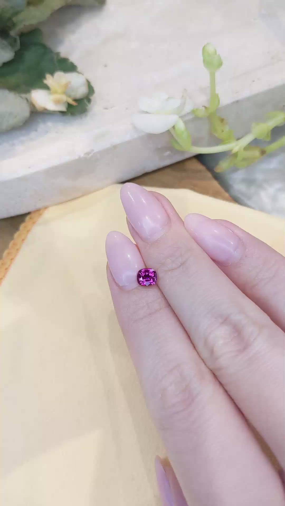 0.74 Ct. Purplish Pink Sapphire from Ceylon (Sri Lanka) Size Video