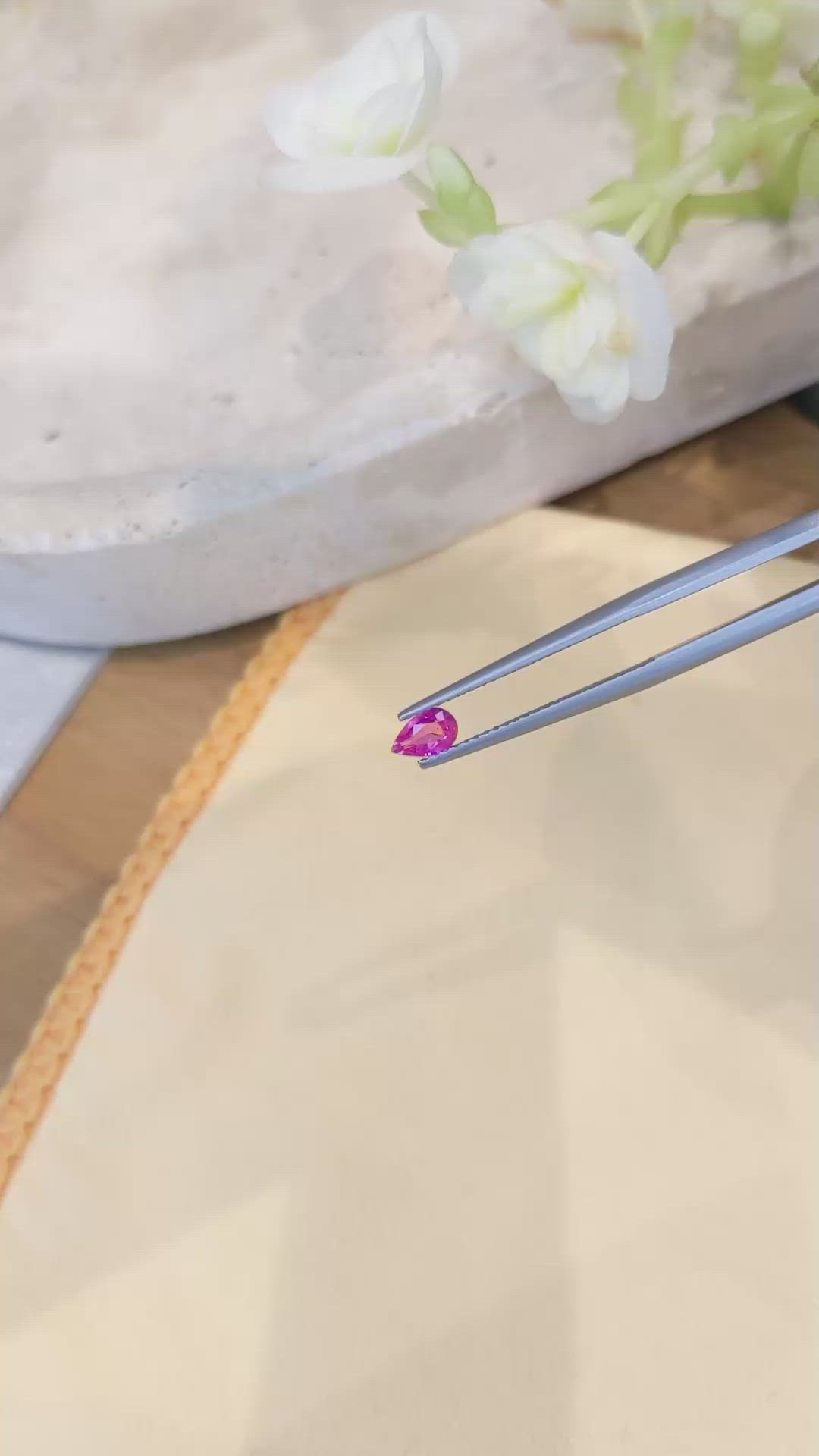 0.39 Ct. Purplish Pink Sapphire from Ceylon (Sri Lanka) Size Video