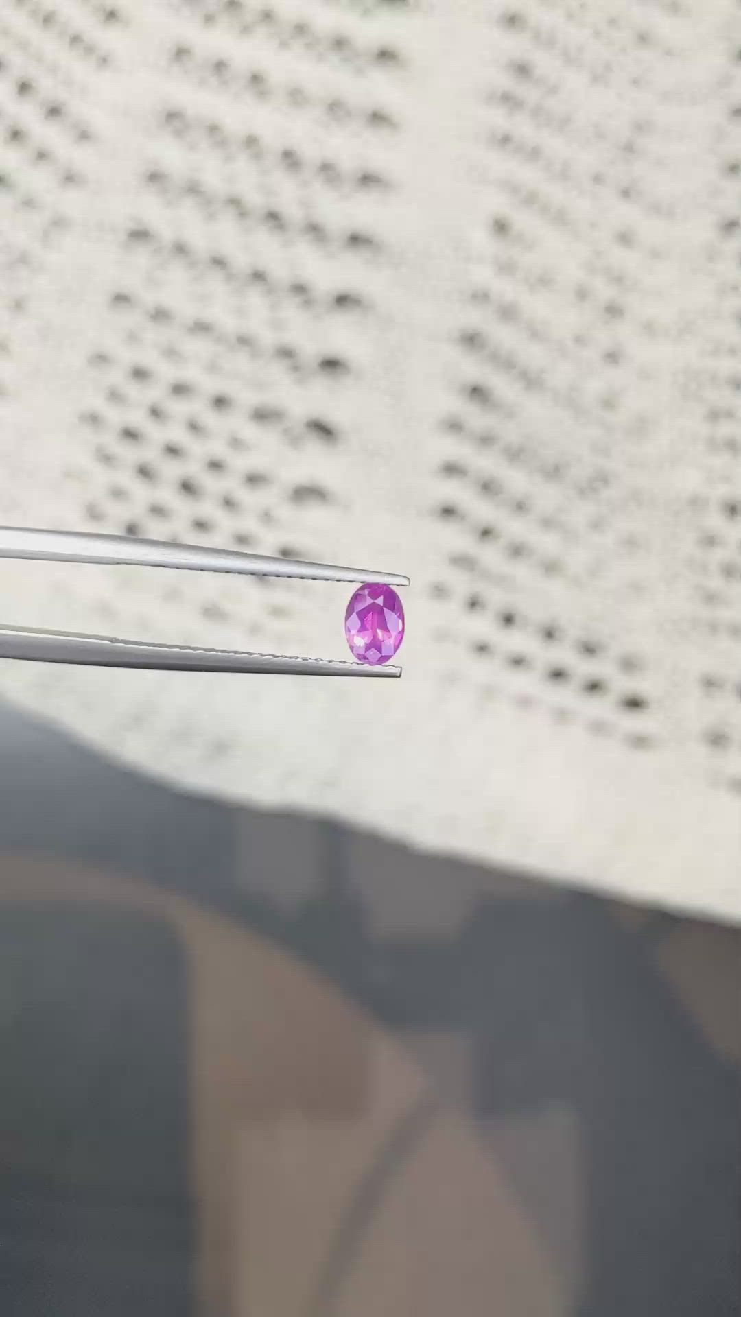 0.59 Ct. Purplish Pink Sapphire from Ceylon (Sri Lanka) Size Video