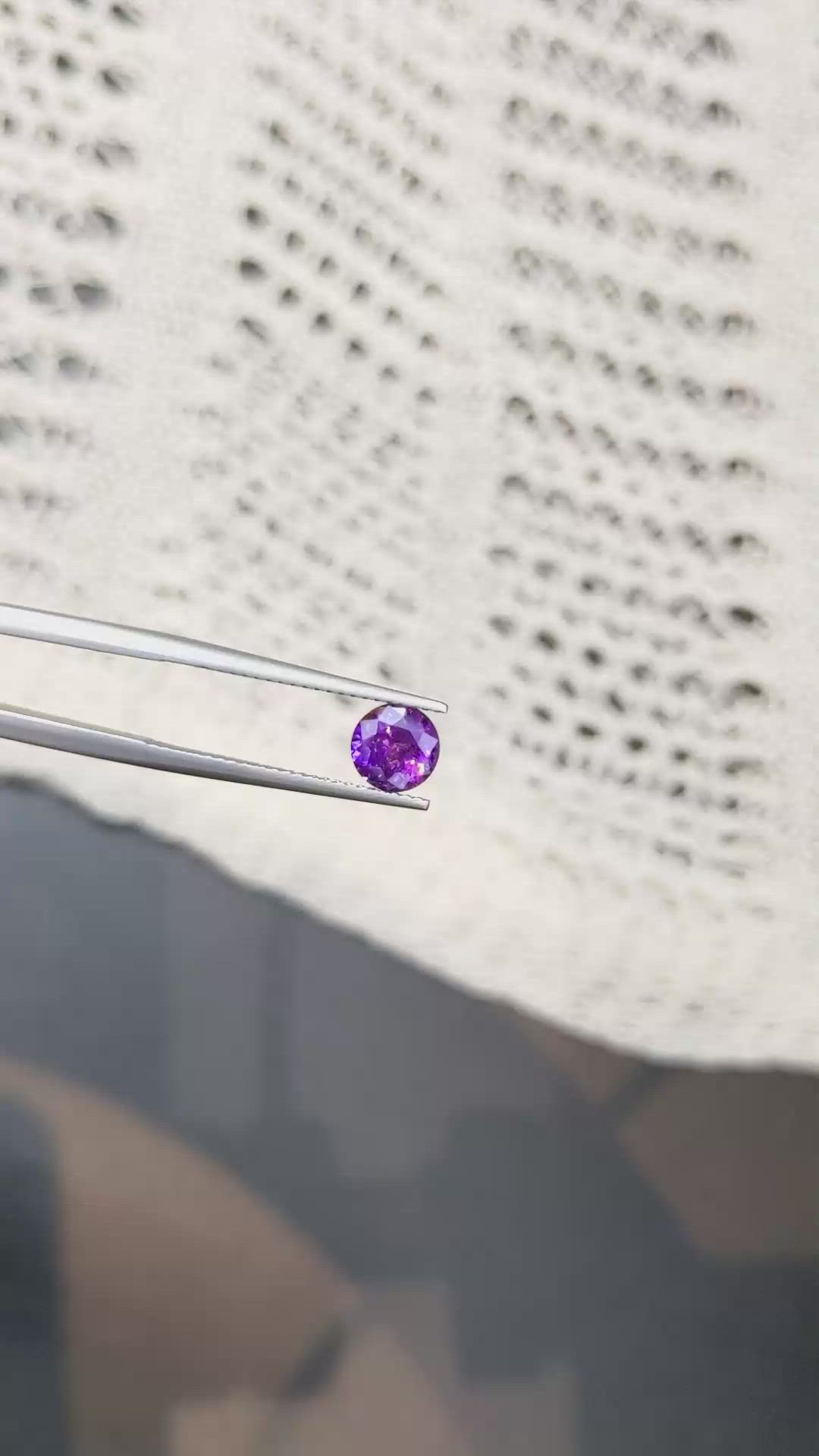1.27 Ct. Purple Sapphire from Ceylon (Sri Lanka) Size Video