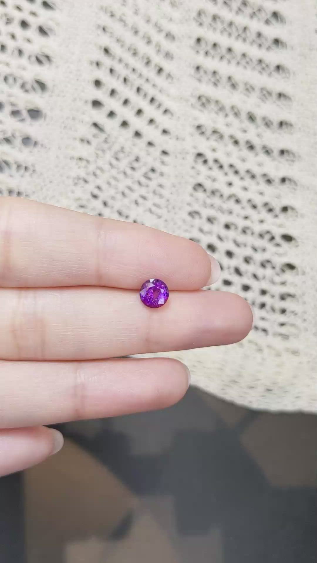1.27 Ct. Purple Sapphire from Ceylon (Sri Lanka) Size Video