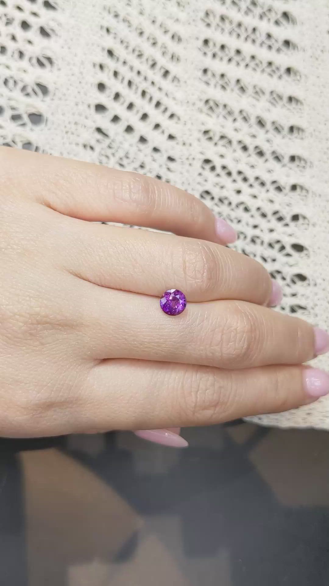 1.27 Ct. Purple Sapphire from Ceylon (Sri Lanka) Size Video
