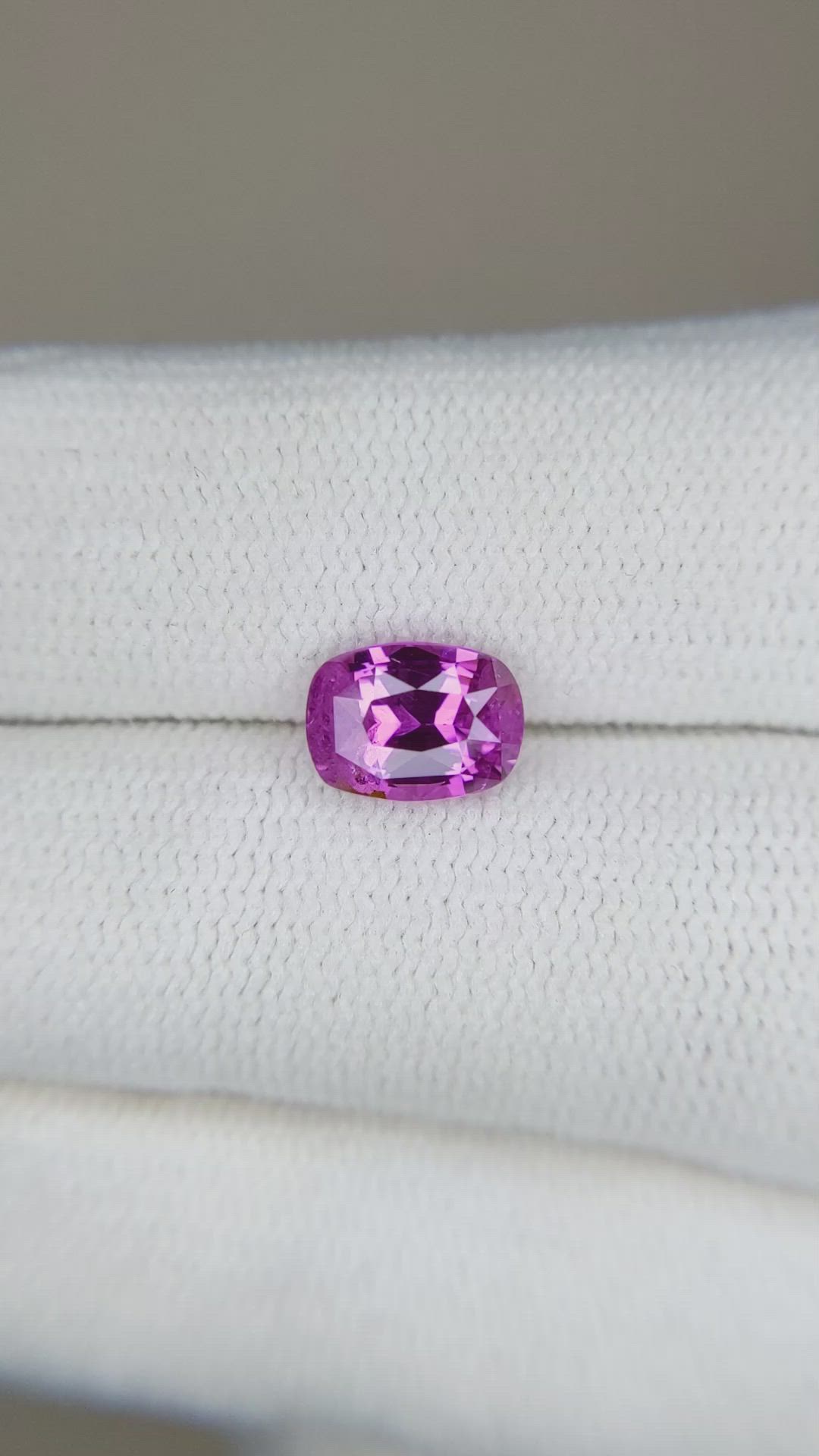 1.83 Ct. Purplish Pink Sapphire from Ceylon (Sri Lanka) Size Video