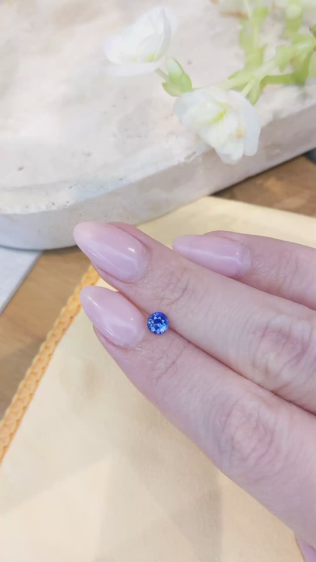 0.54 Ct. Blue Sapphire from Ceylon (Sri Lanka) Size Video