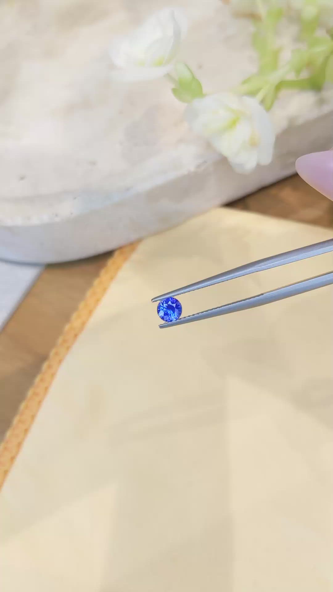 0.54 Ct. Blue Sapphire from Ceylon (Sri Lanka) Size Video