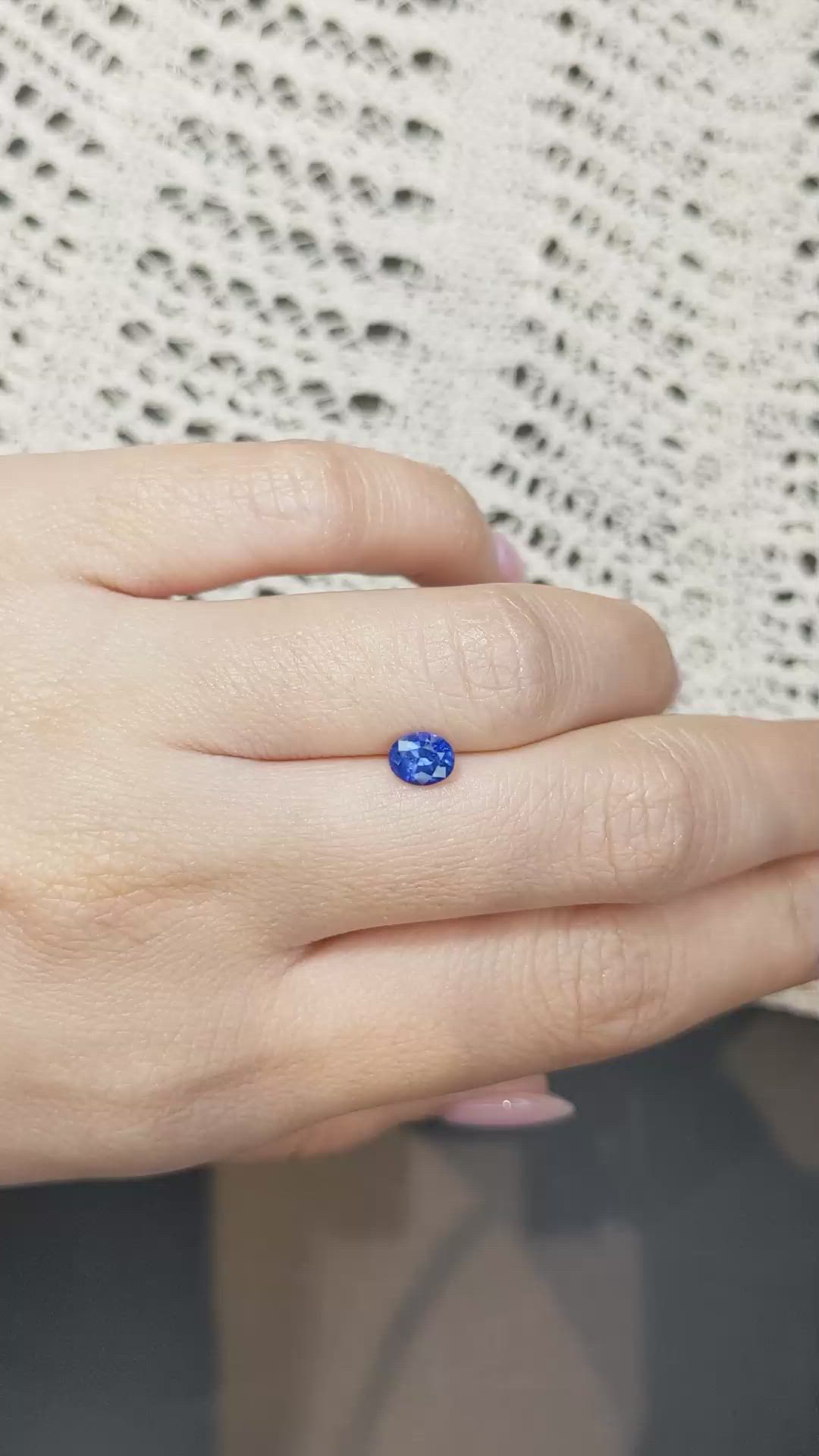 0.79 Ct. Blue Sapphire from Ceylon (Sri Lanka) Size Video