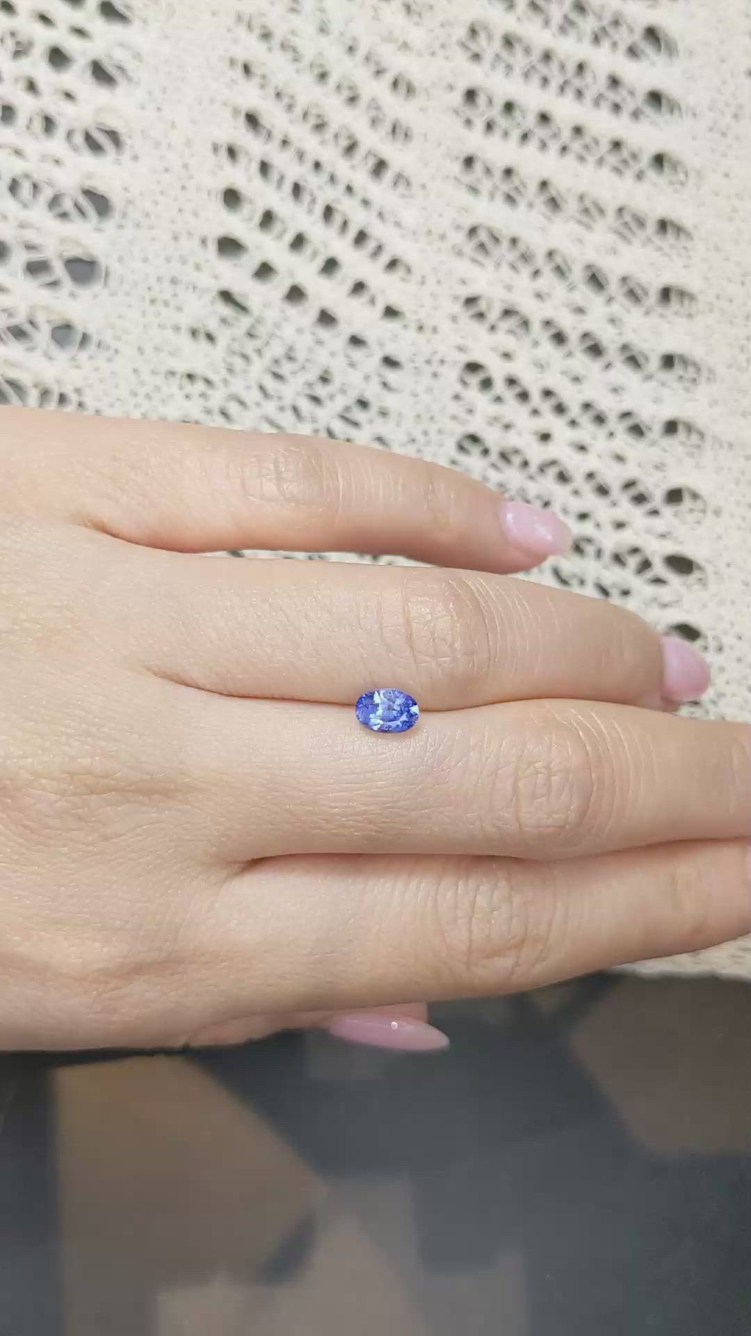 1.18 Ct. Blue Sapphire from Ceylon (Sri Lanka) Size Video