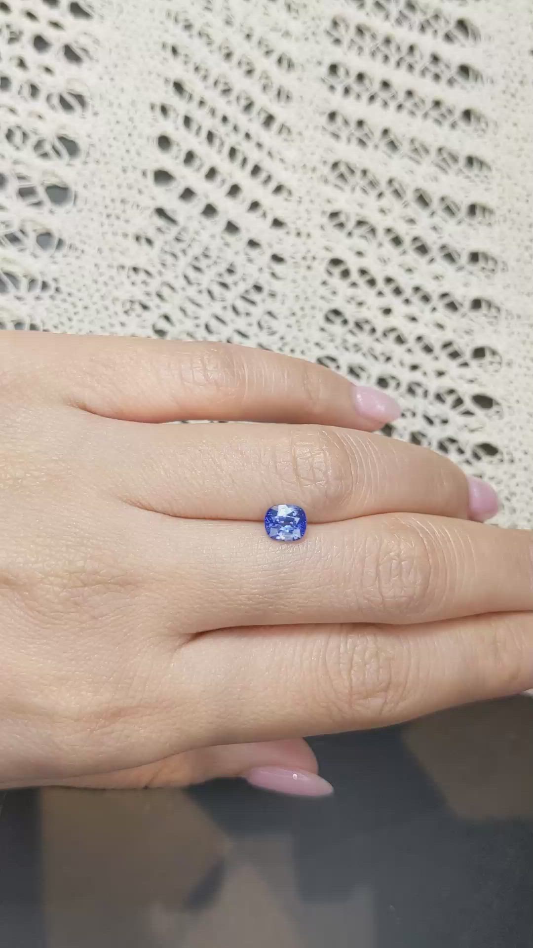 1.11 Ct. Blue Sapphire from Ceylon (Sri Lanka) Size Video