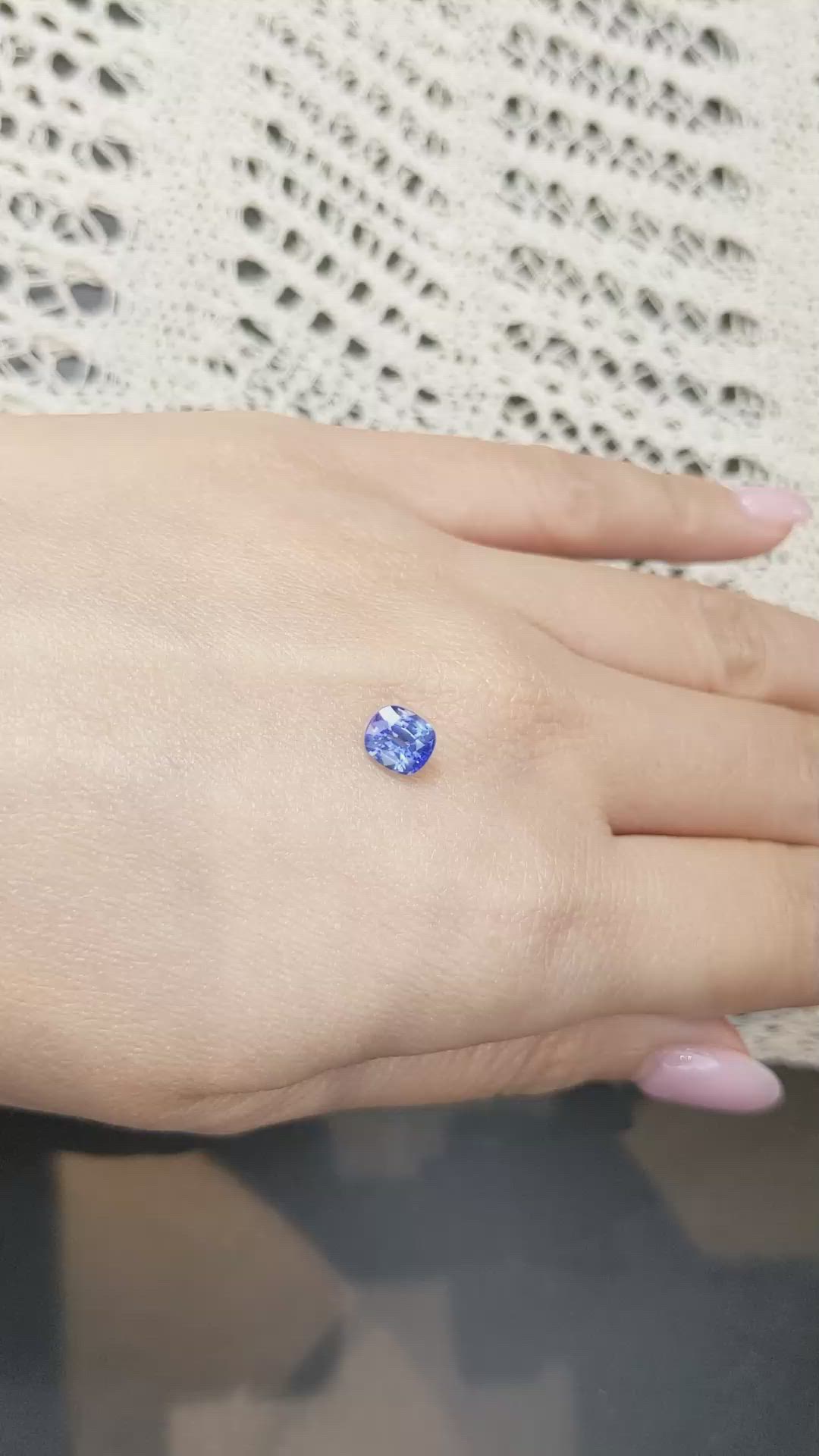 1.11 Ct. Blue Sapphire from Ceylon (Sri Lanka) Size Video