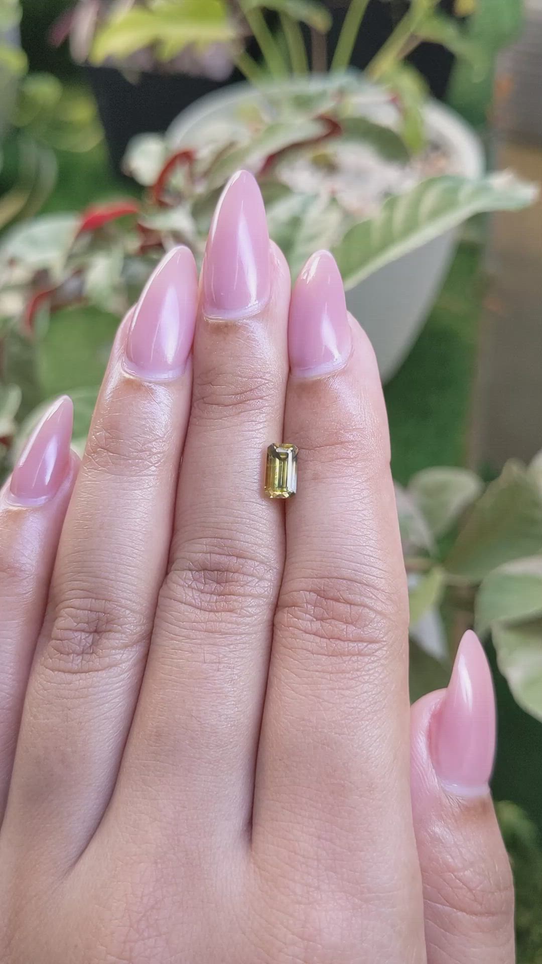 1.27 Ct. Greenish Yellow Sapphire from Ceylon (Sri Lanka) Size Video
