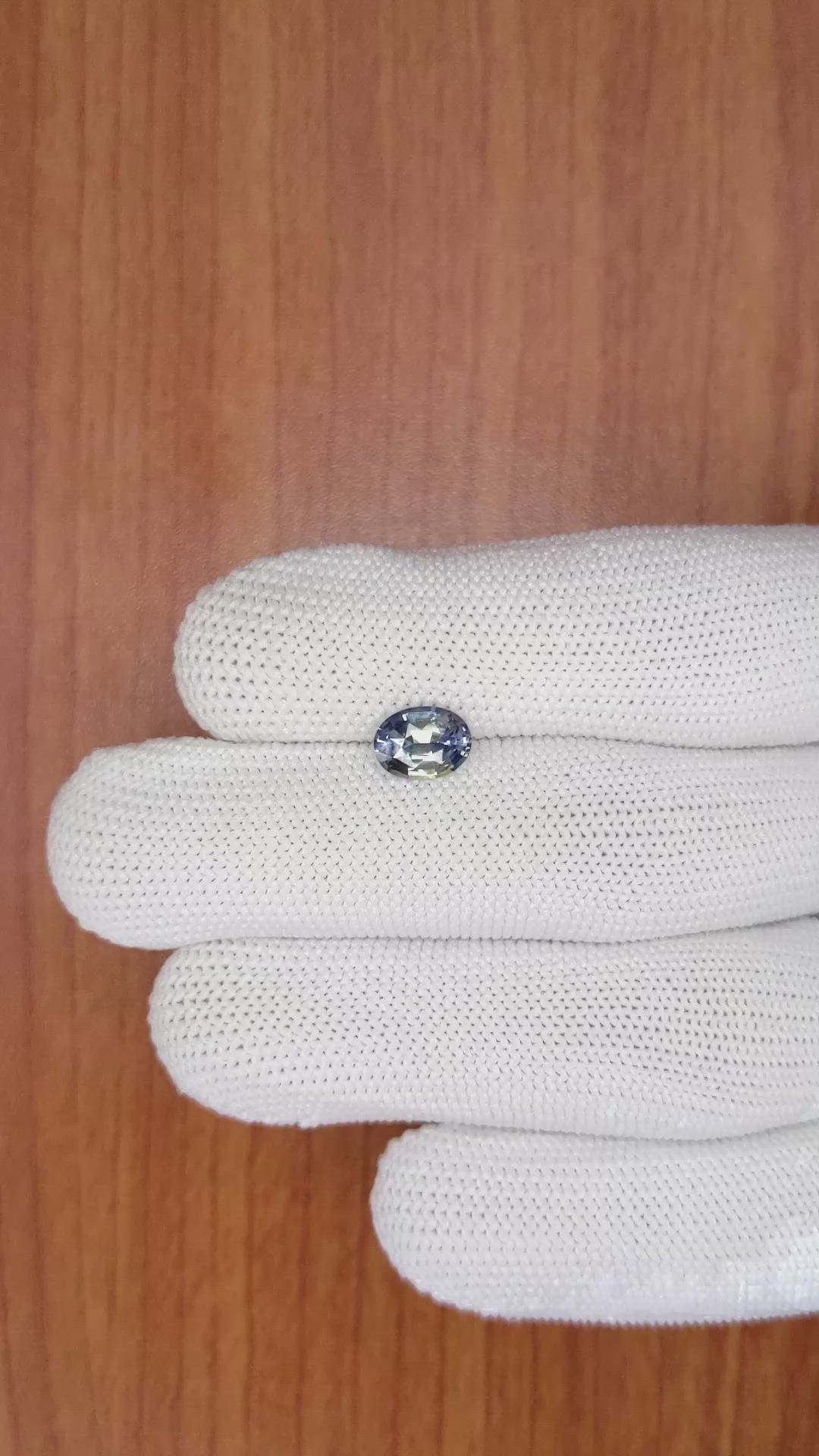 1.34 Ct. Bi Color Sapphire from Ceylon (Sri Lanka) Size Video