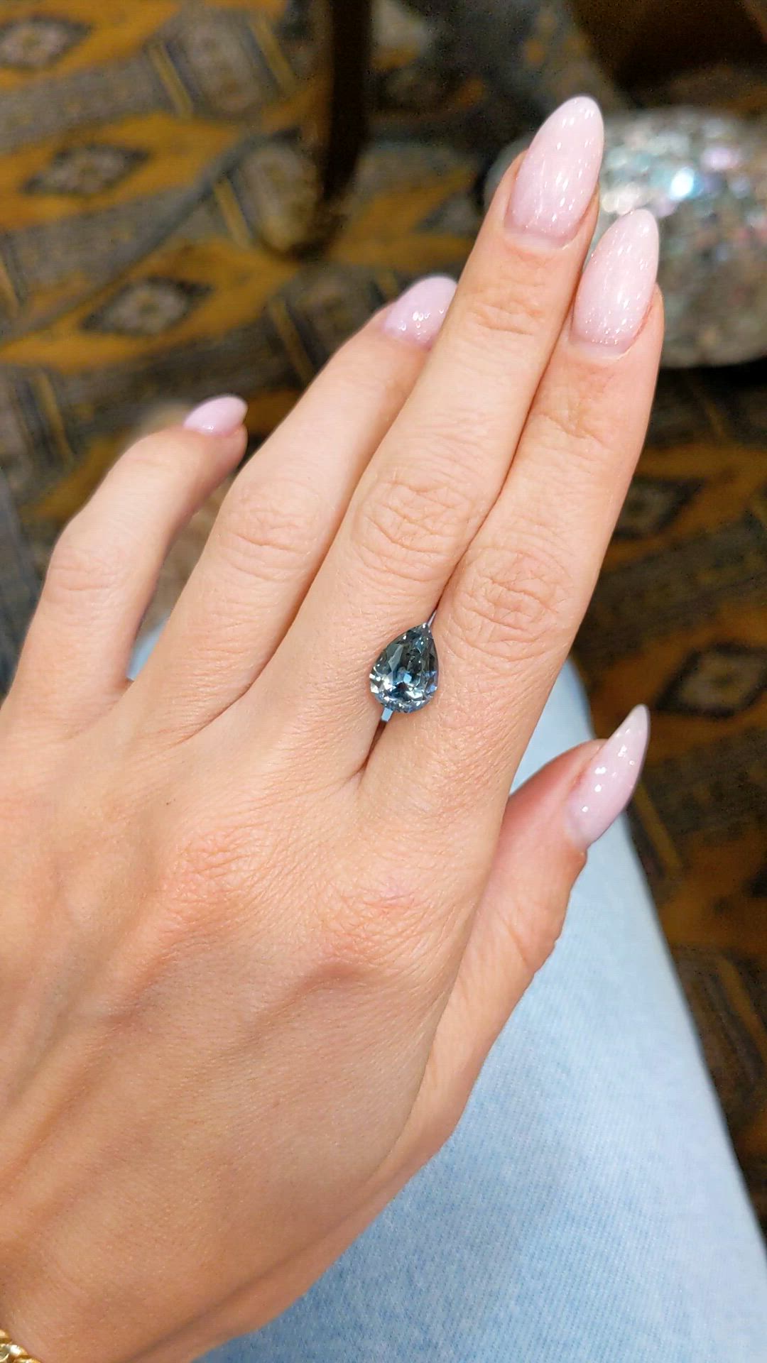 4.36 Ct. Greenish Blue Sapphire from Ceylon (Sri Lanka) Size Video