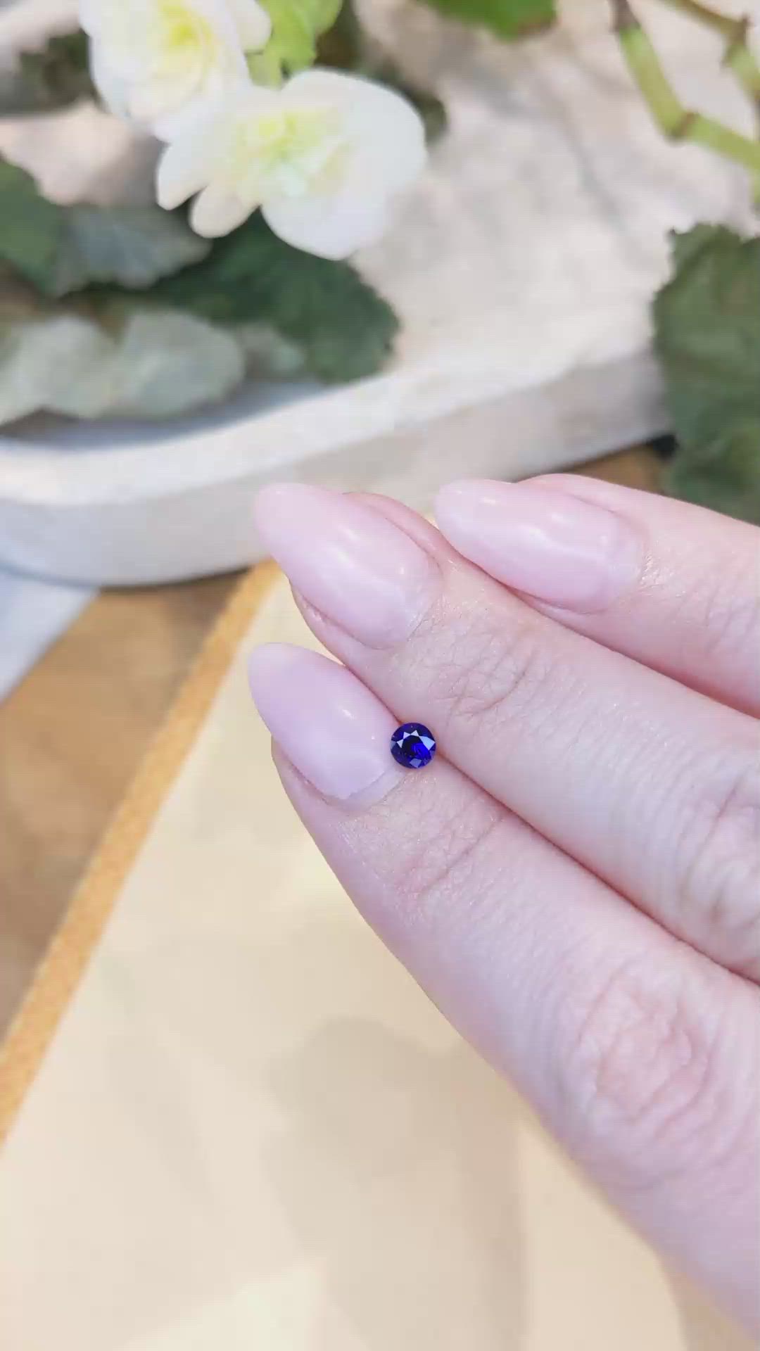 0.33 Ct. Blue Sapphire from Ceylon (Sri Lanka) Size Video