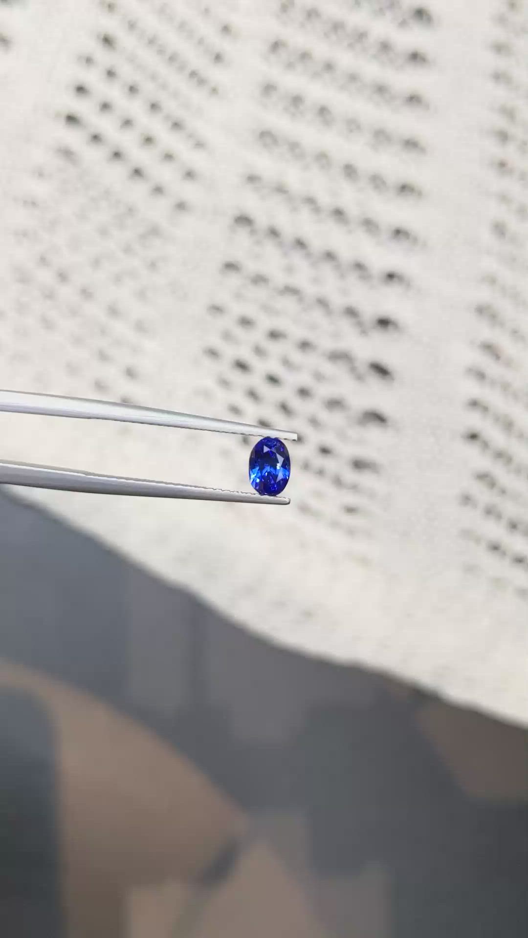 0.84 Ct. Blue Sapphire from Ceylon (Sri Lanka) Size Video