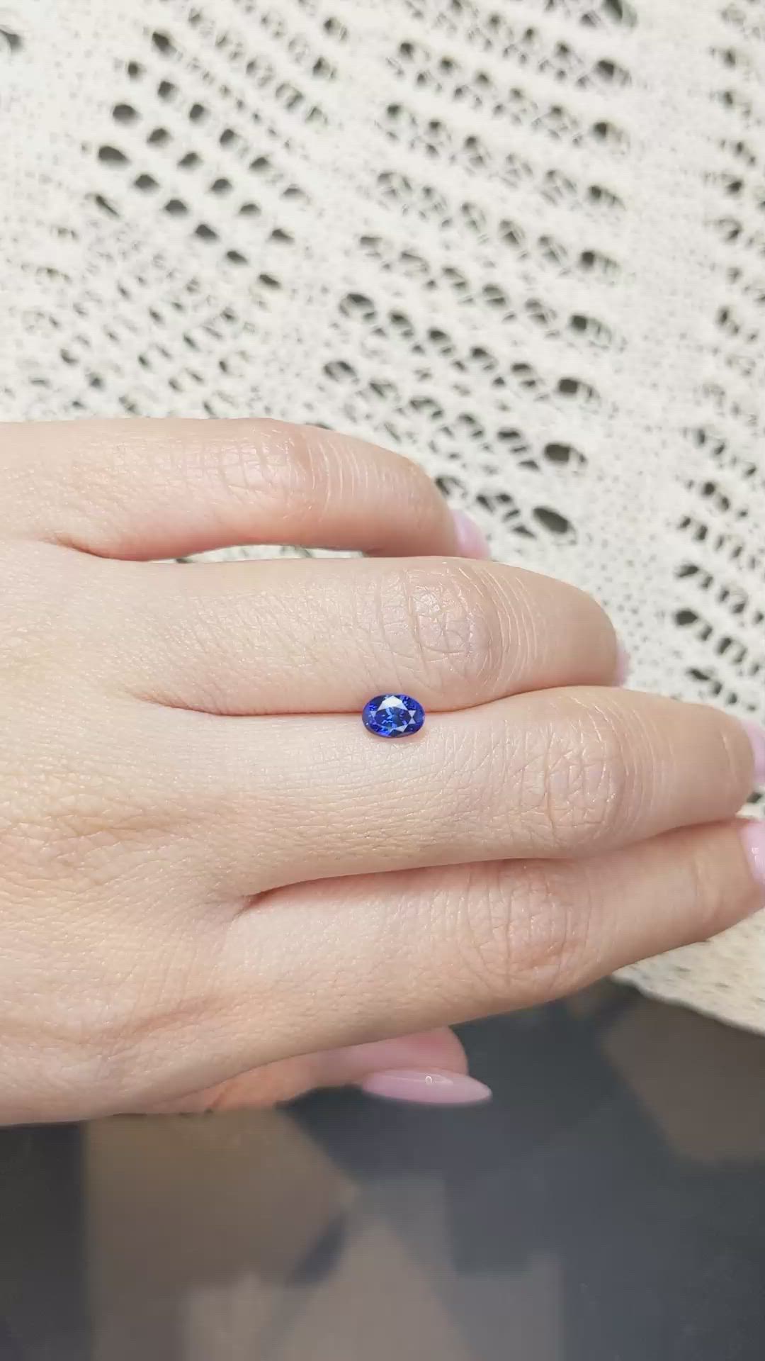 0.84 Ct. Blue Sapphire from Ceylon (Sri Lanka) Size Video