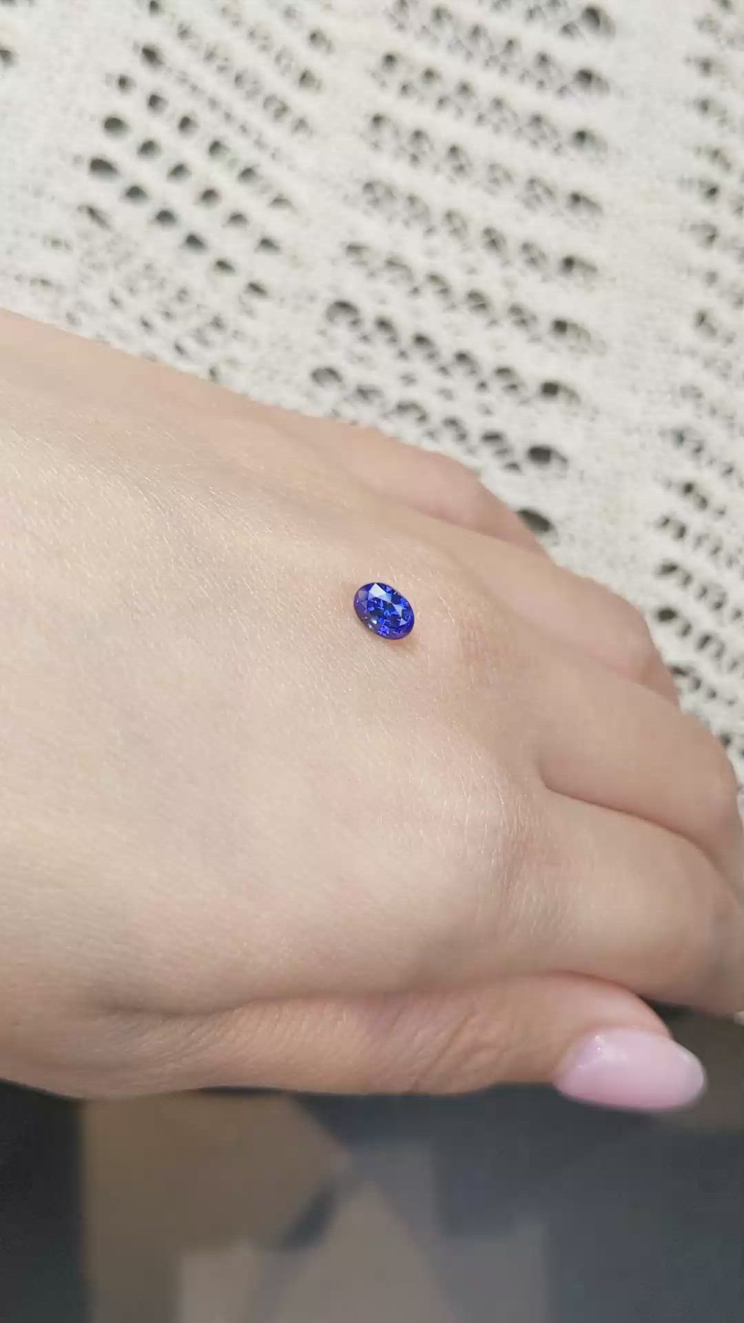 0.84 Ct. Blue Sapphire from Ceylon (Sri Lanka) Size Video