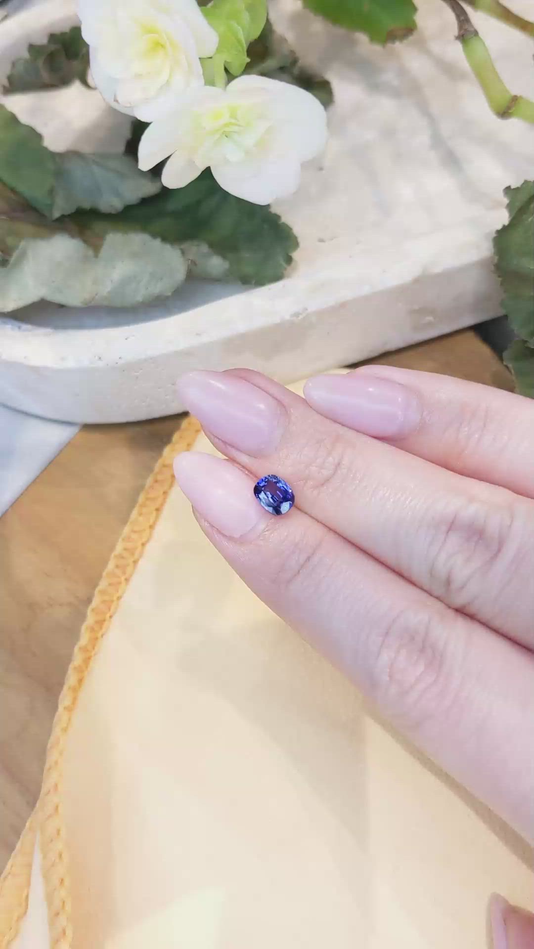 1.16 Ct. Blue Sapphire from Ceylon (Sri Lanka) Size Video