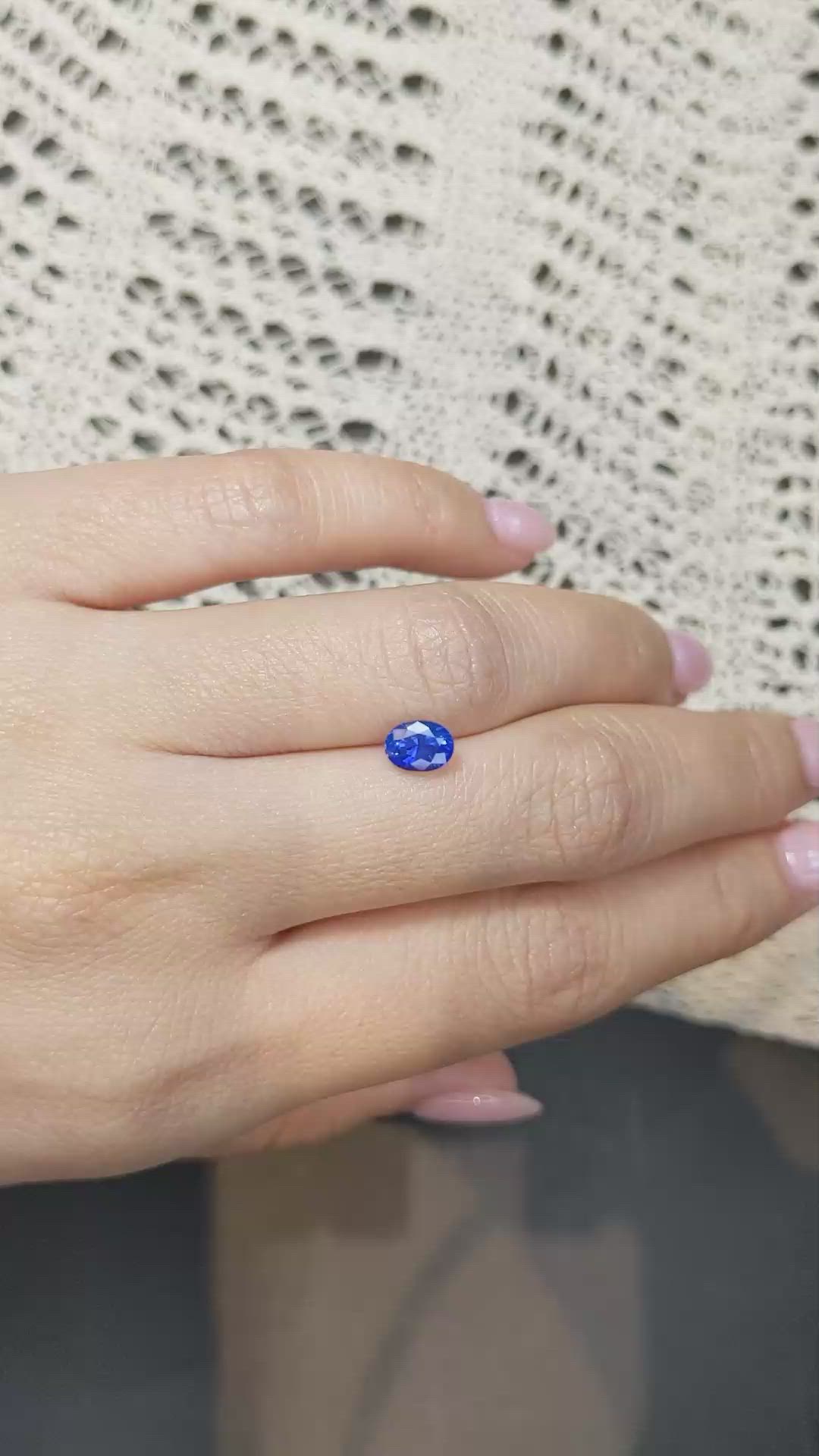 1.19 Ct. Purplish Blue Sapphire from Ceylon (Sri Lanka) Size Video