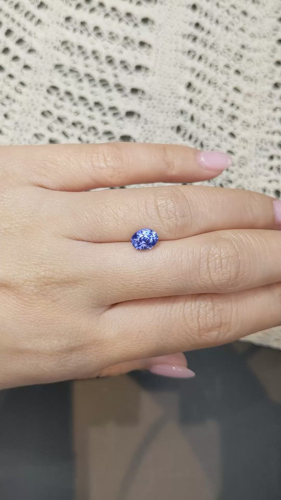 1.68 Ct. Blue Sapphire from Ceylon (Sri Lanka) Size Video