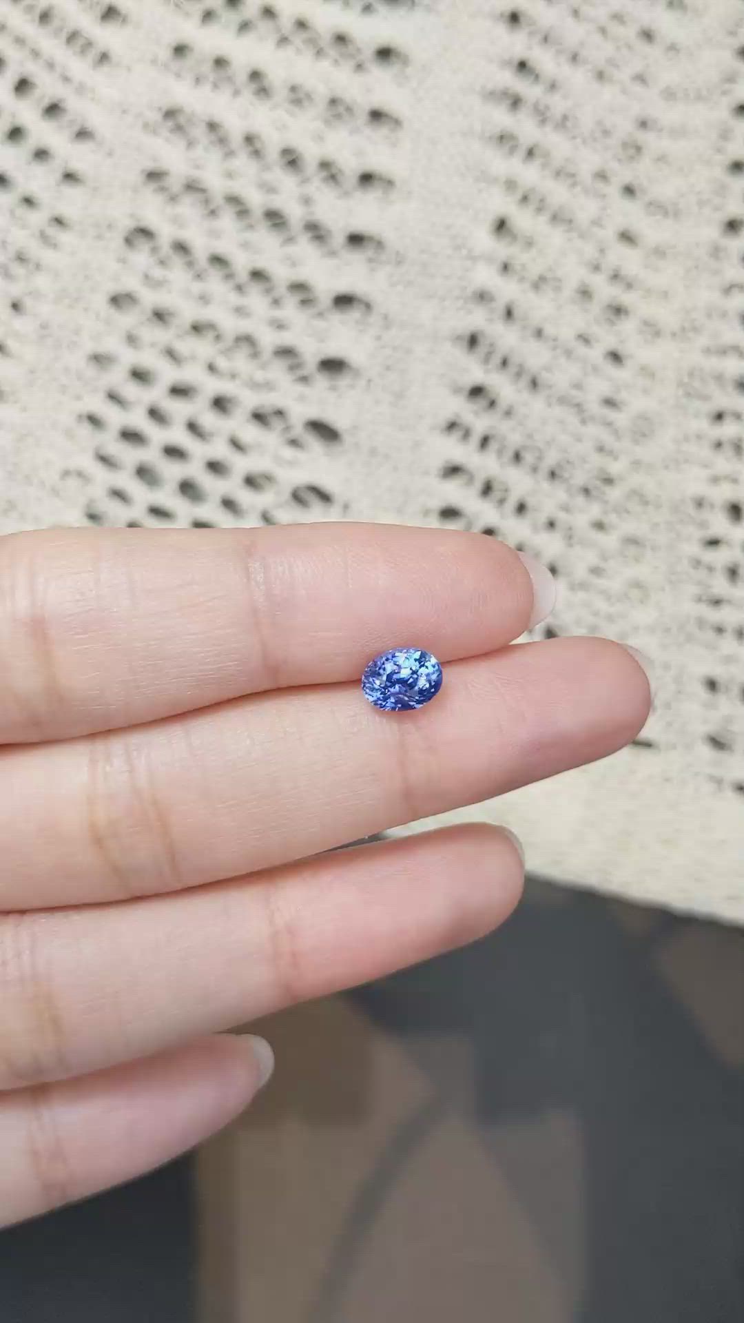 1.68 Ct. Blue Sapphire from Ceylon (Sri Lanka) Size Video