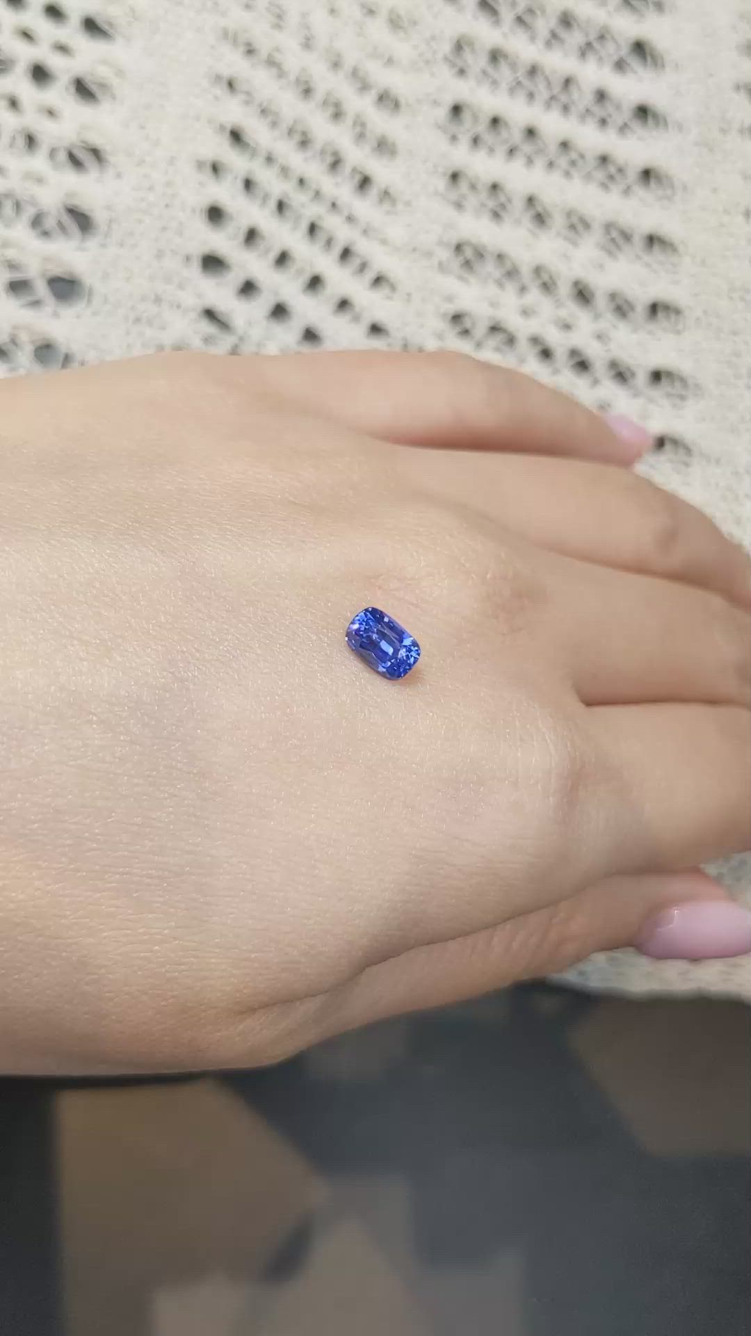 1.24 Ct. Blue Sapphire from Ceylon (Sri Lanka) Size Video
