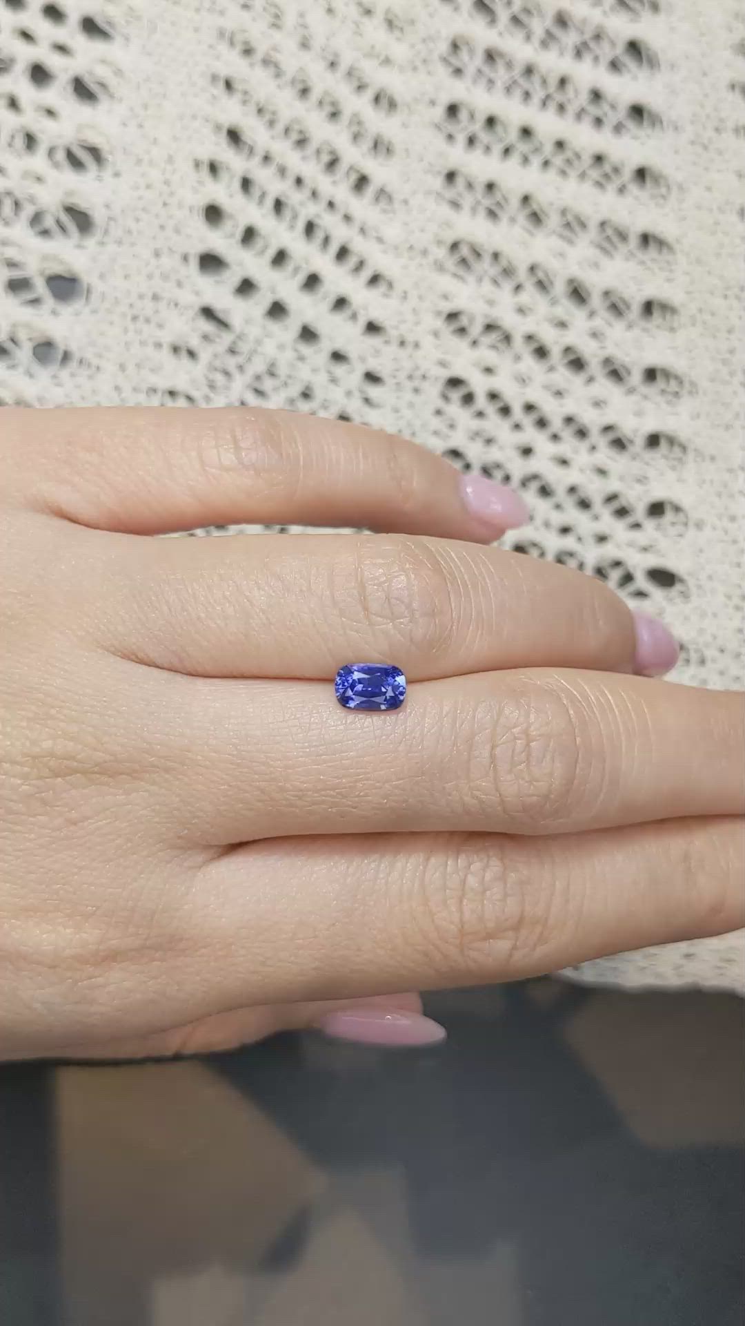 1.24 Ct. Blue Sapphire from Ceylon (Sri Lanka) Size Video