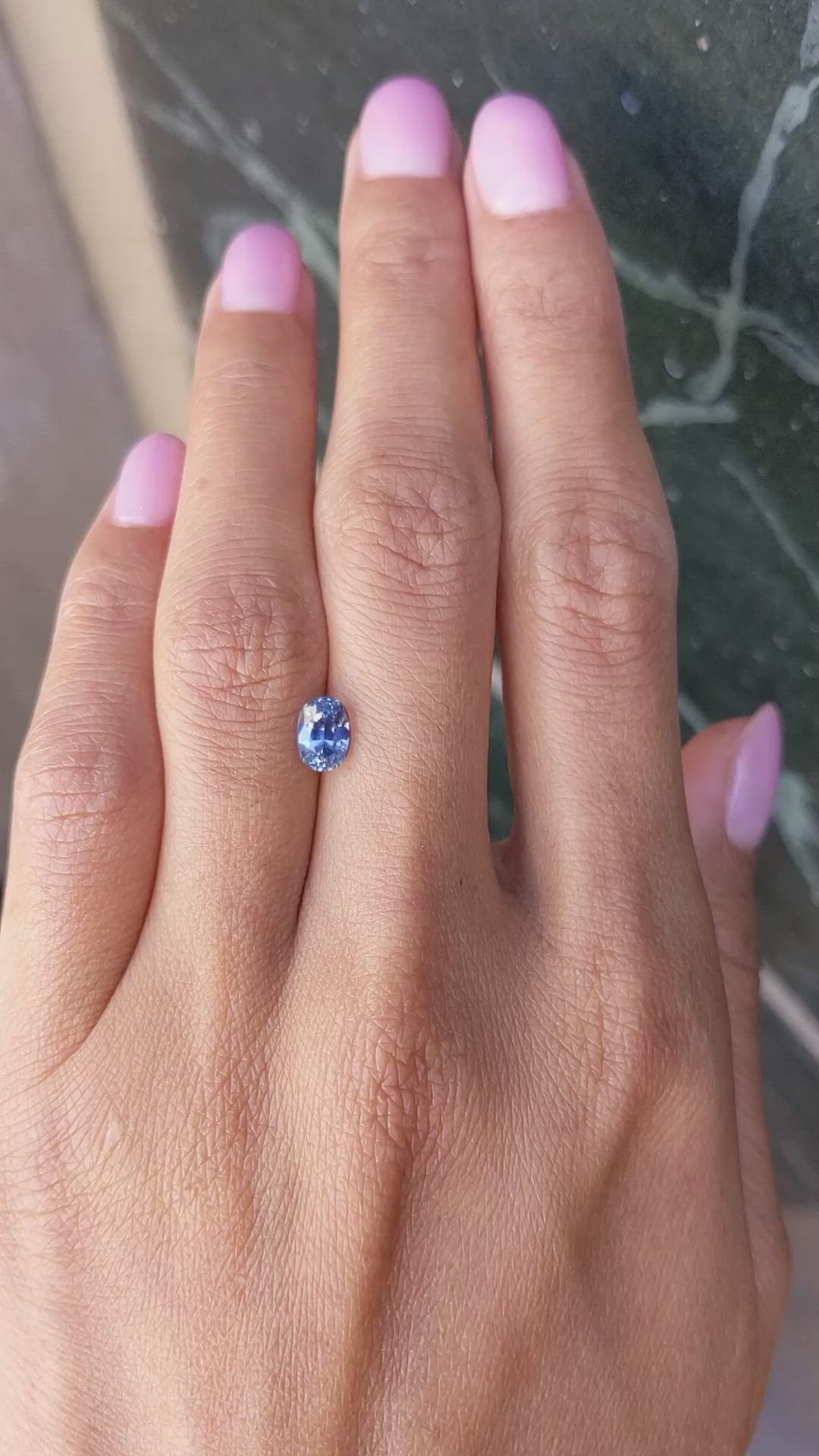 1.24 Ct. Blue Sapphire from Ceylon (Sri Lanka) Size Video