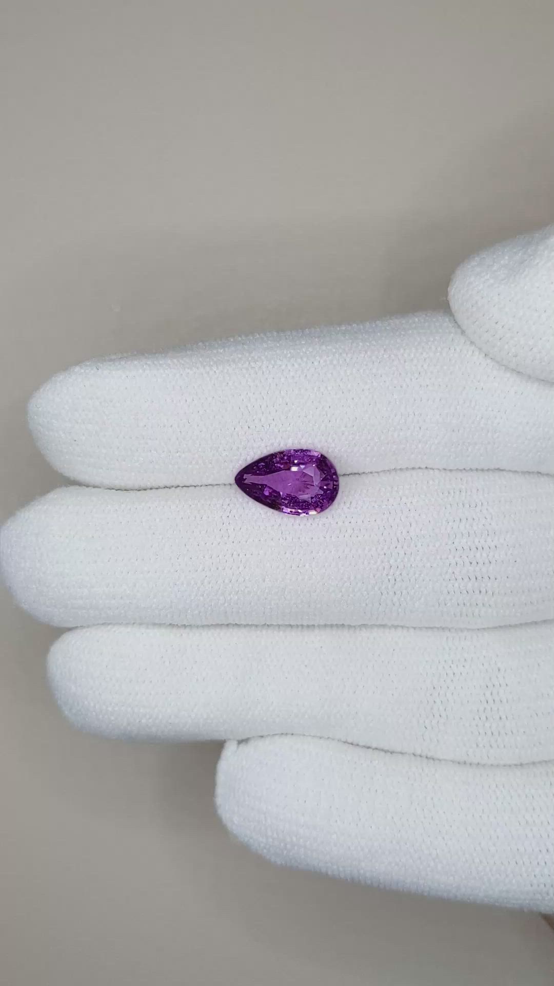 2.03 Ct. Purple Sapphire from Ceylon (Sri Lanka) Size Video