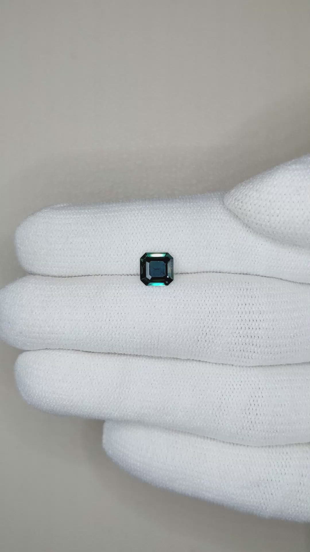 1.12 Ct. Greenish Blue Sapphire from Madagascar Size Video