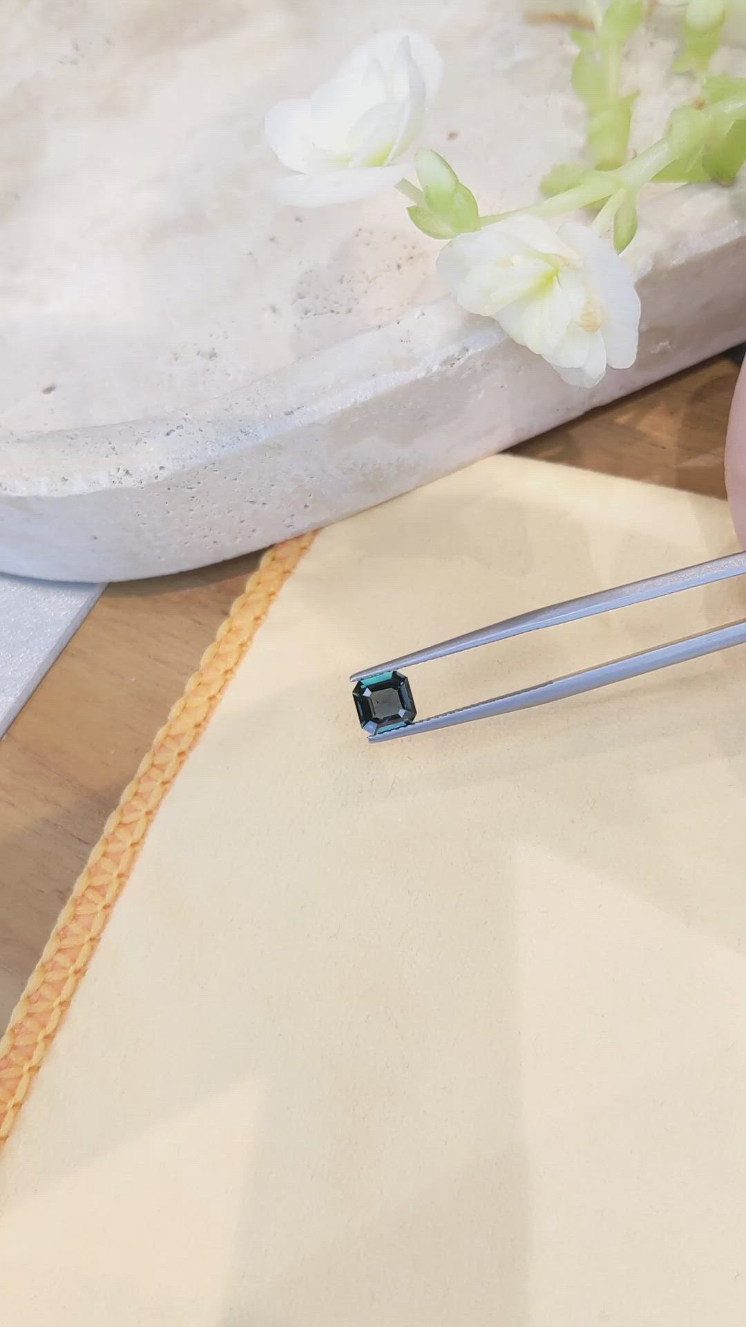 1.12 Ct. Greenish Blue Sapphire from Madagascar Size Video