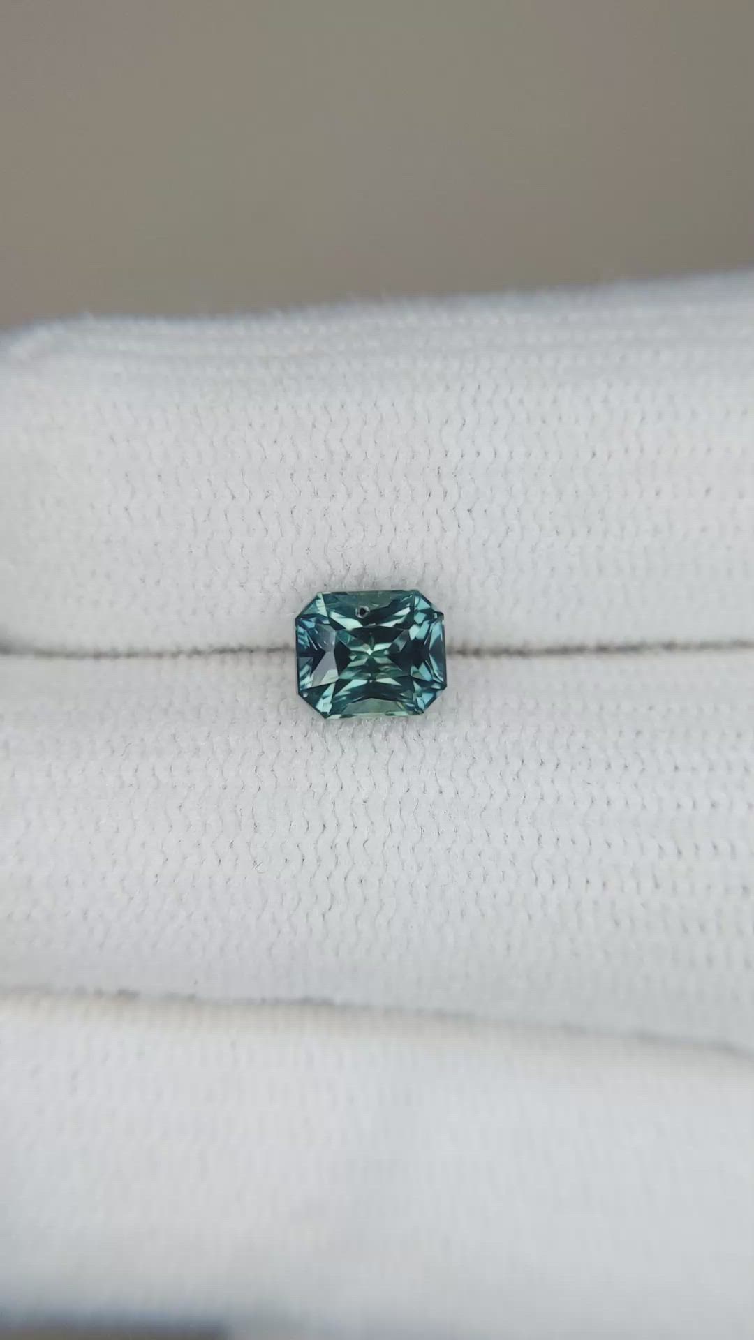 1.16 Ct. Bluish Green Sapphire from Madagascar Size Video