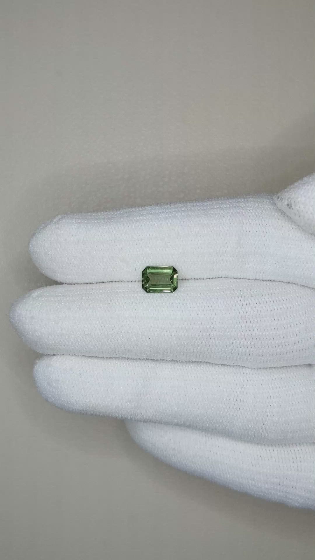 1.04 Ct. Green Sapphire from Madagascar Size Video