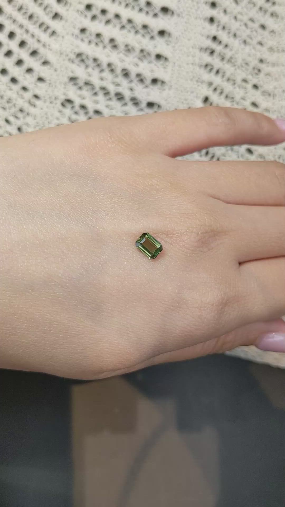 1.04 Ct. Green Sapphire from Madagascar Size Video