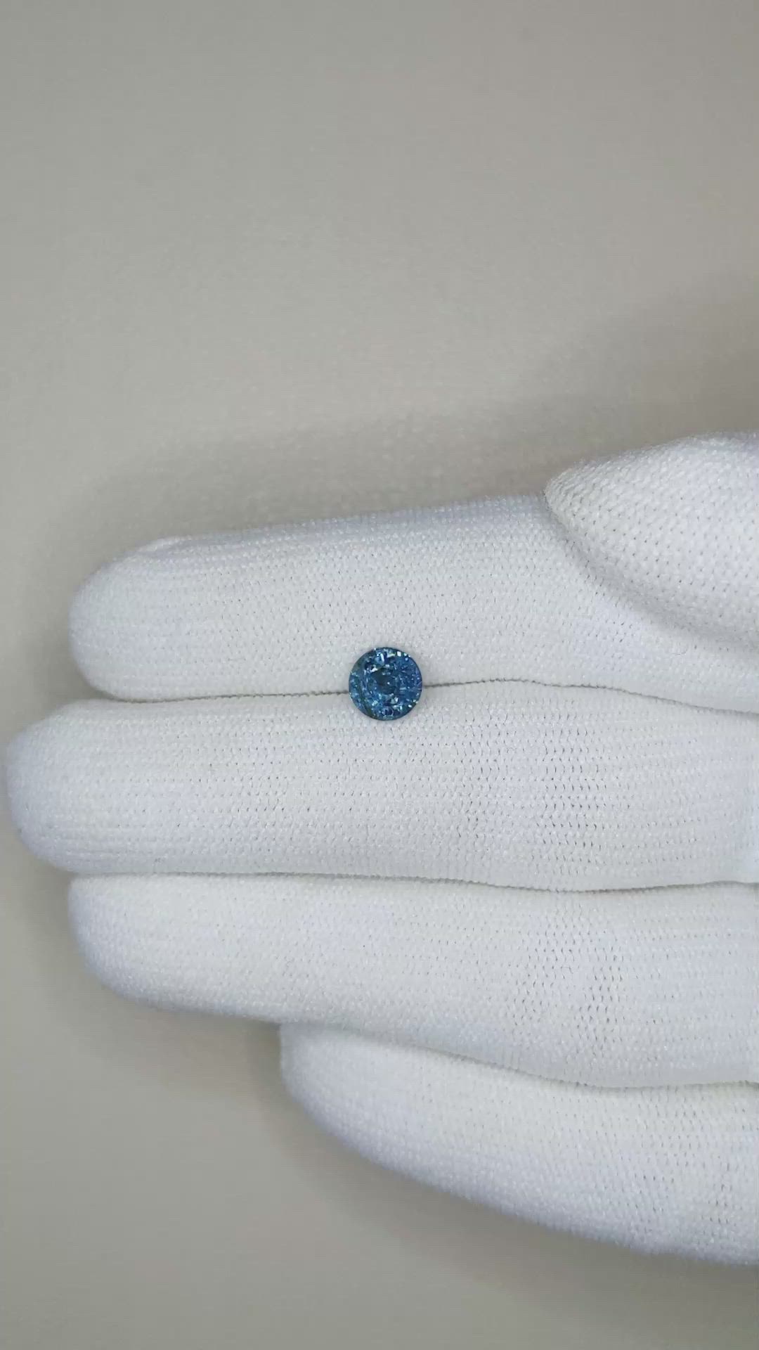 1.28 Ct. Greenish Blue Sapphire from Madagascar Size Video
