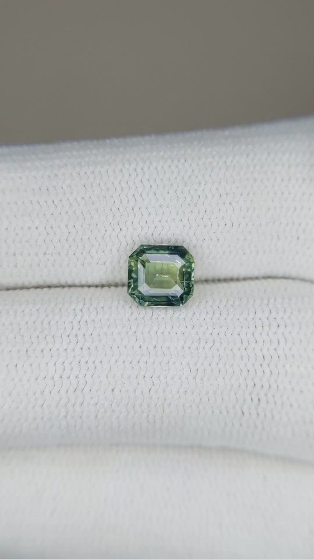 1.34 Ct. Yellowish Green Sapphire from Madagascar Size Video