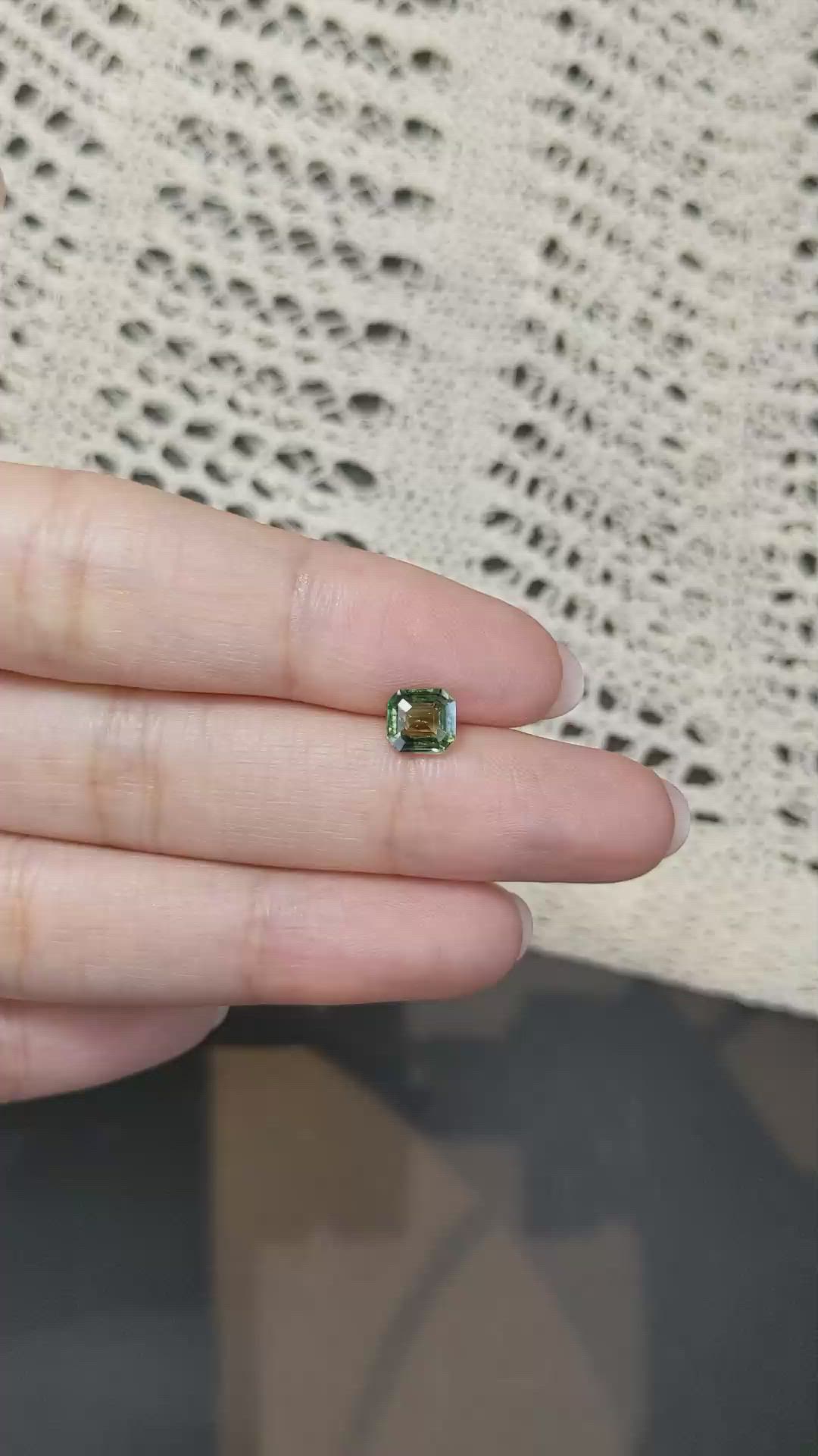 1.34 Ct. Yellowish Green Sapphire from Madagascar Size Video