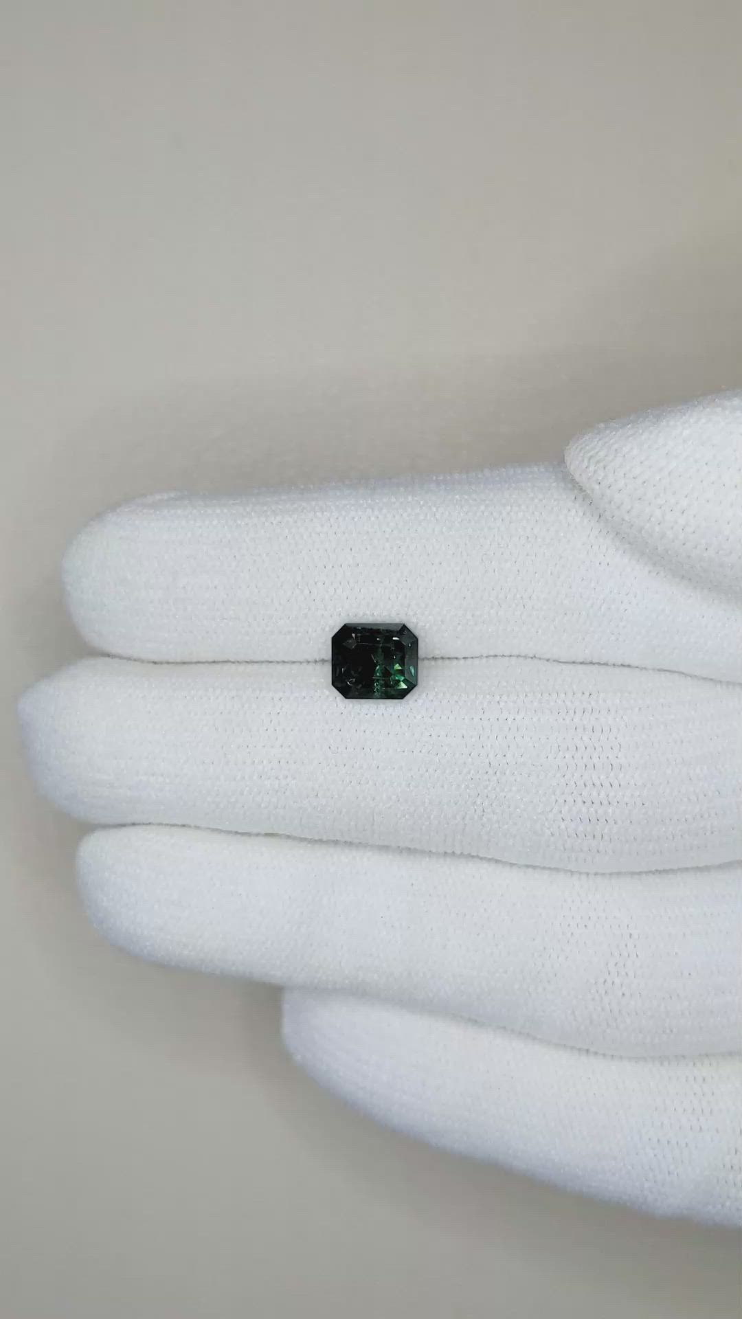 2.11 Ct. Bluish Green Sapphire from Madagascar Size Video