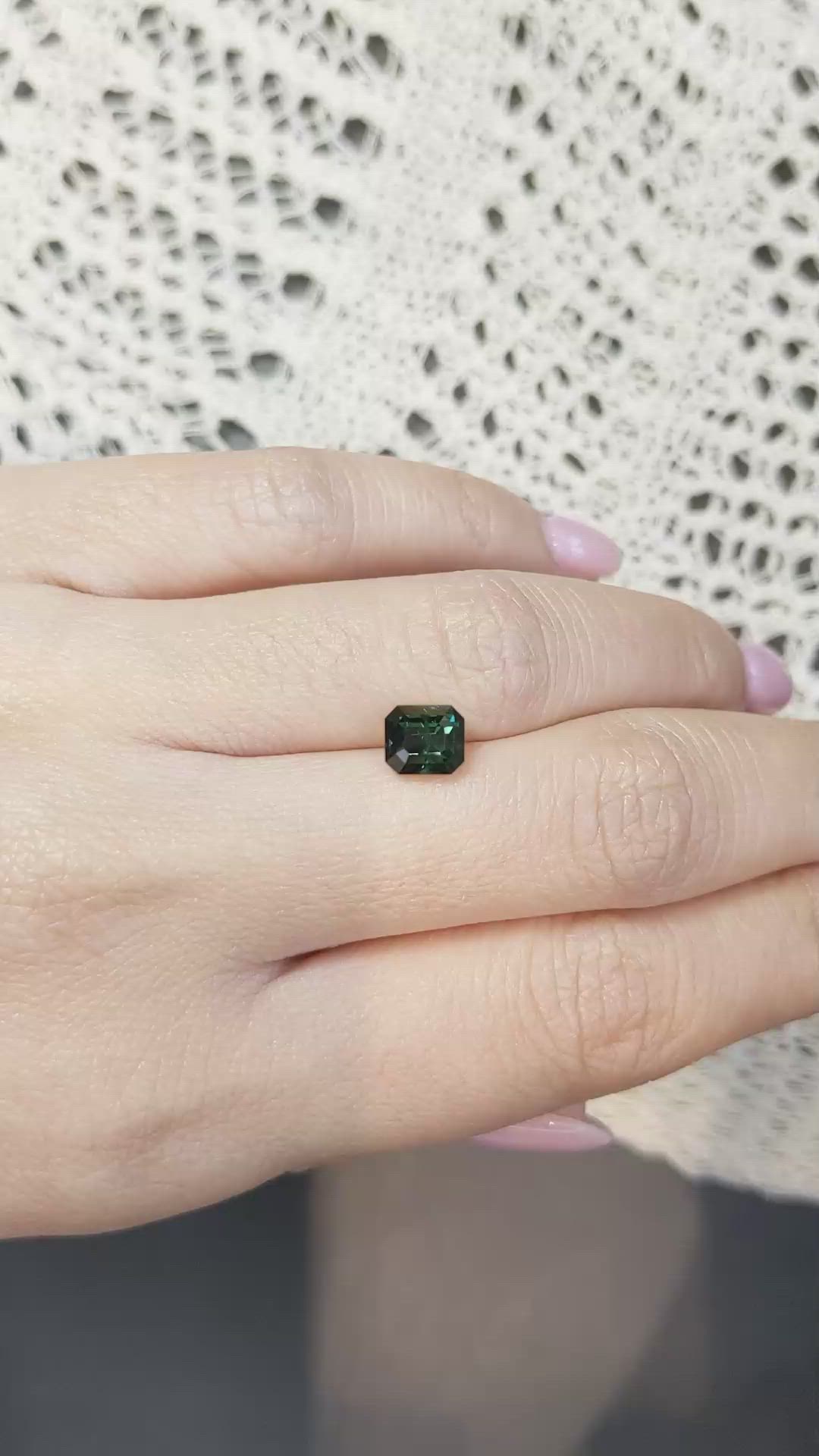 2.11 Ct. Bluish Green Sapphire from Madagascar Size Video