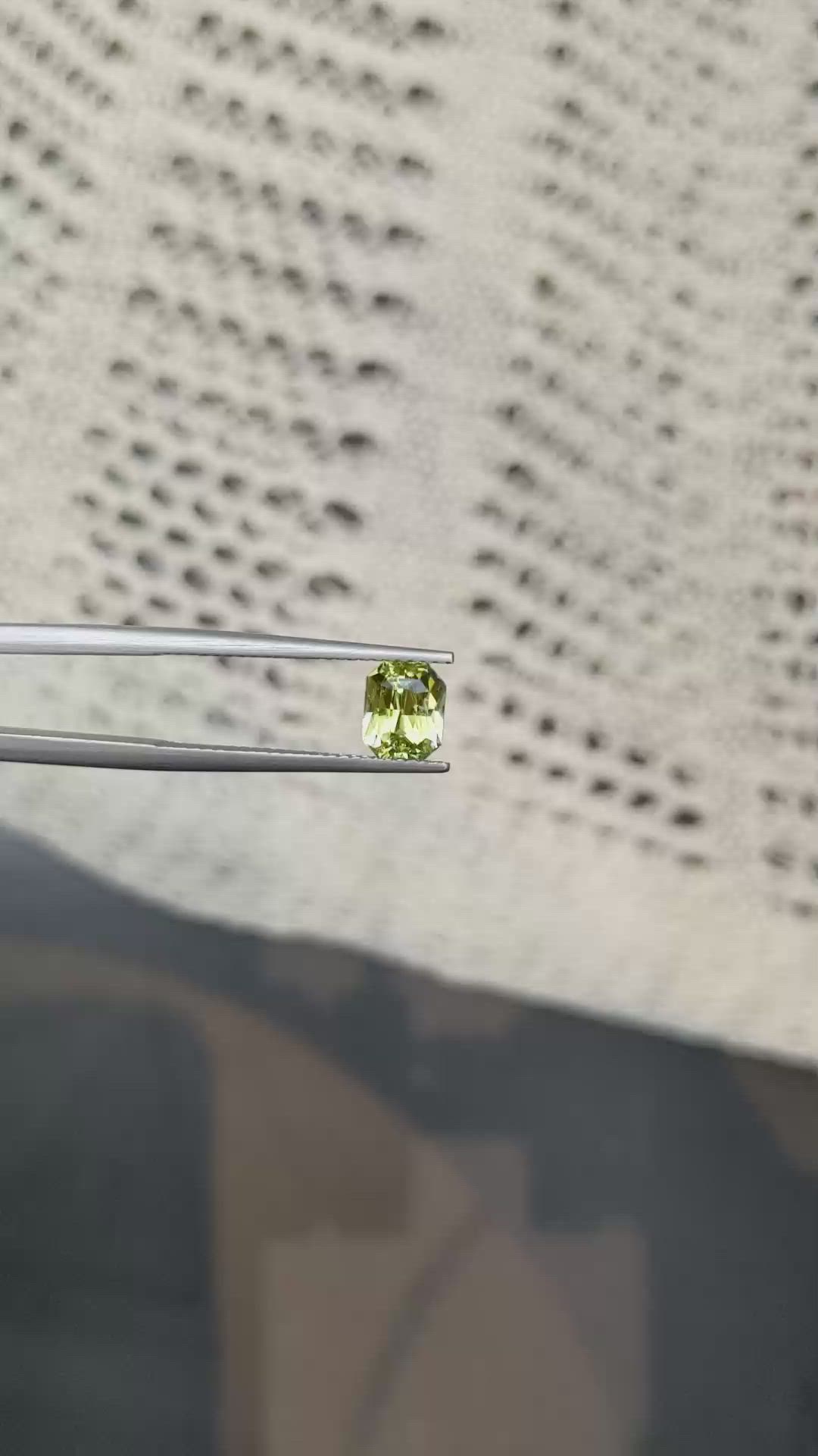 1.21 Ct. Yellowish Green Sapphire from Madagascar Size Video