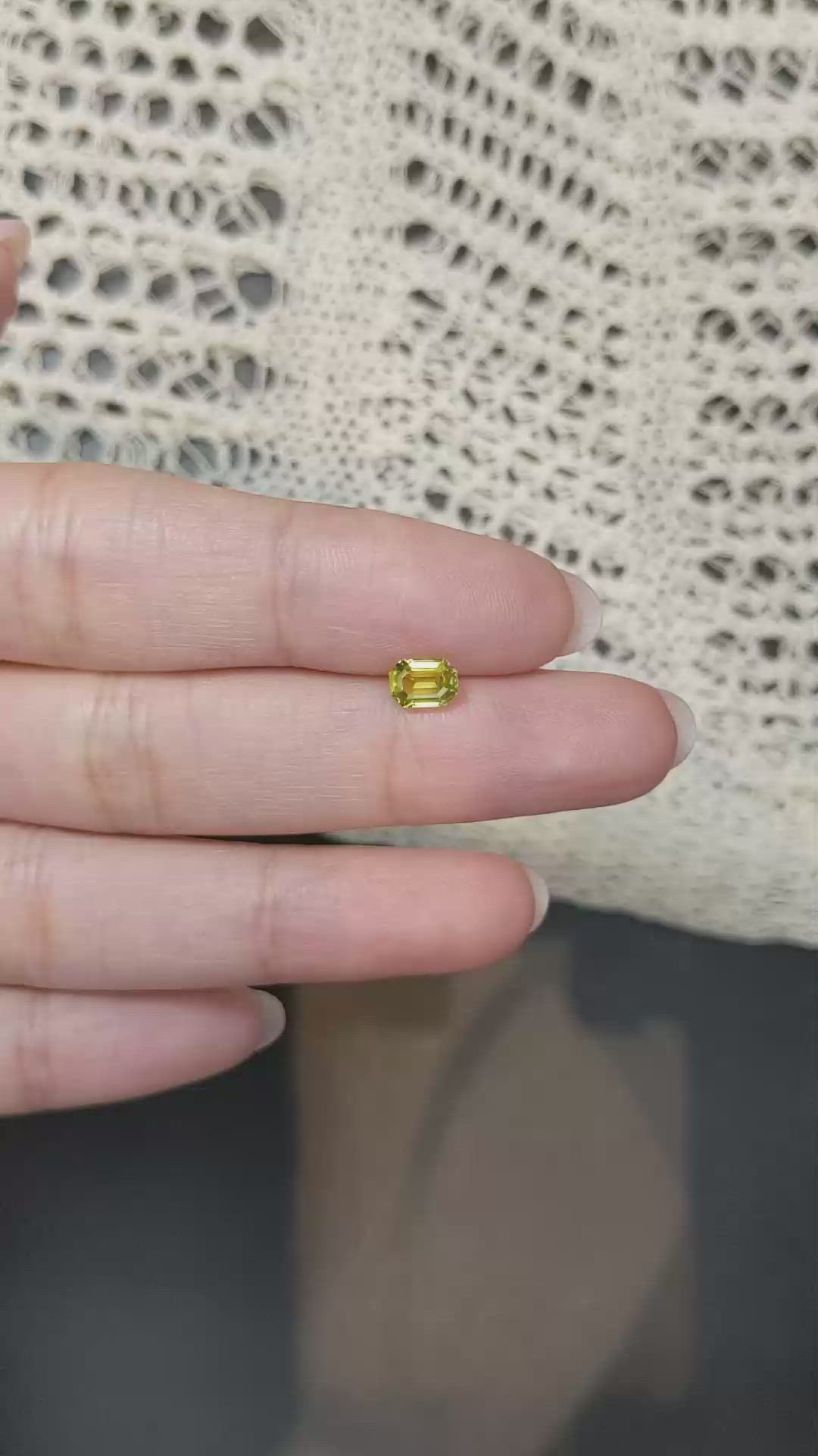 0.82 Ct. Greenish Yellow Sapphire from Madagascar Size Video
