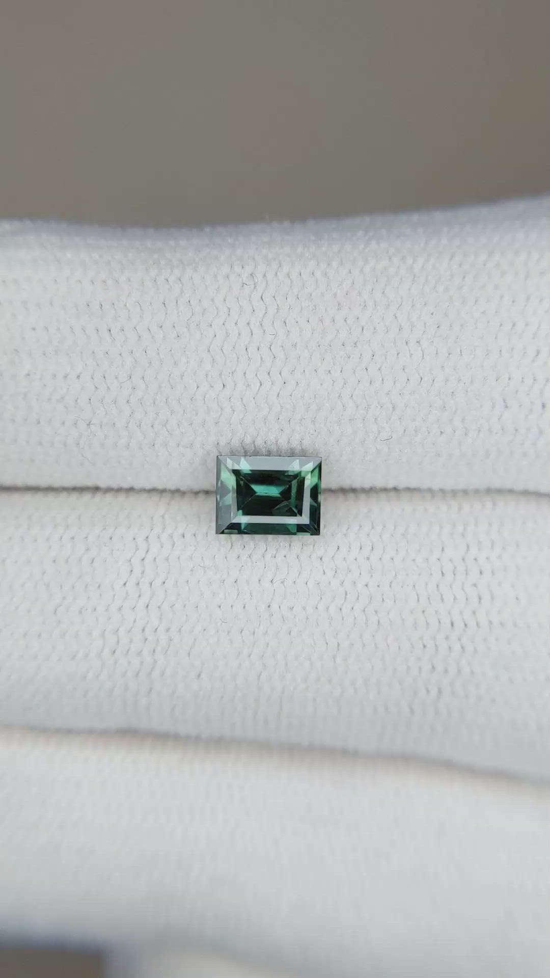 0.94 Ct. Bluish Green Sapphire from Madagascar Size Video