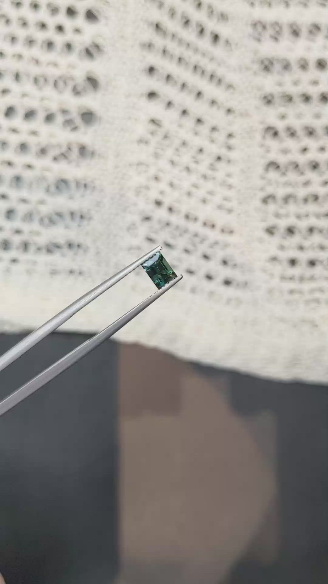 0.94 Ct. Bluish Green Sapphire from Madagascar Size Video