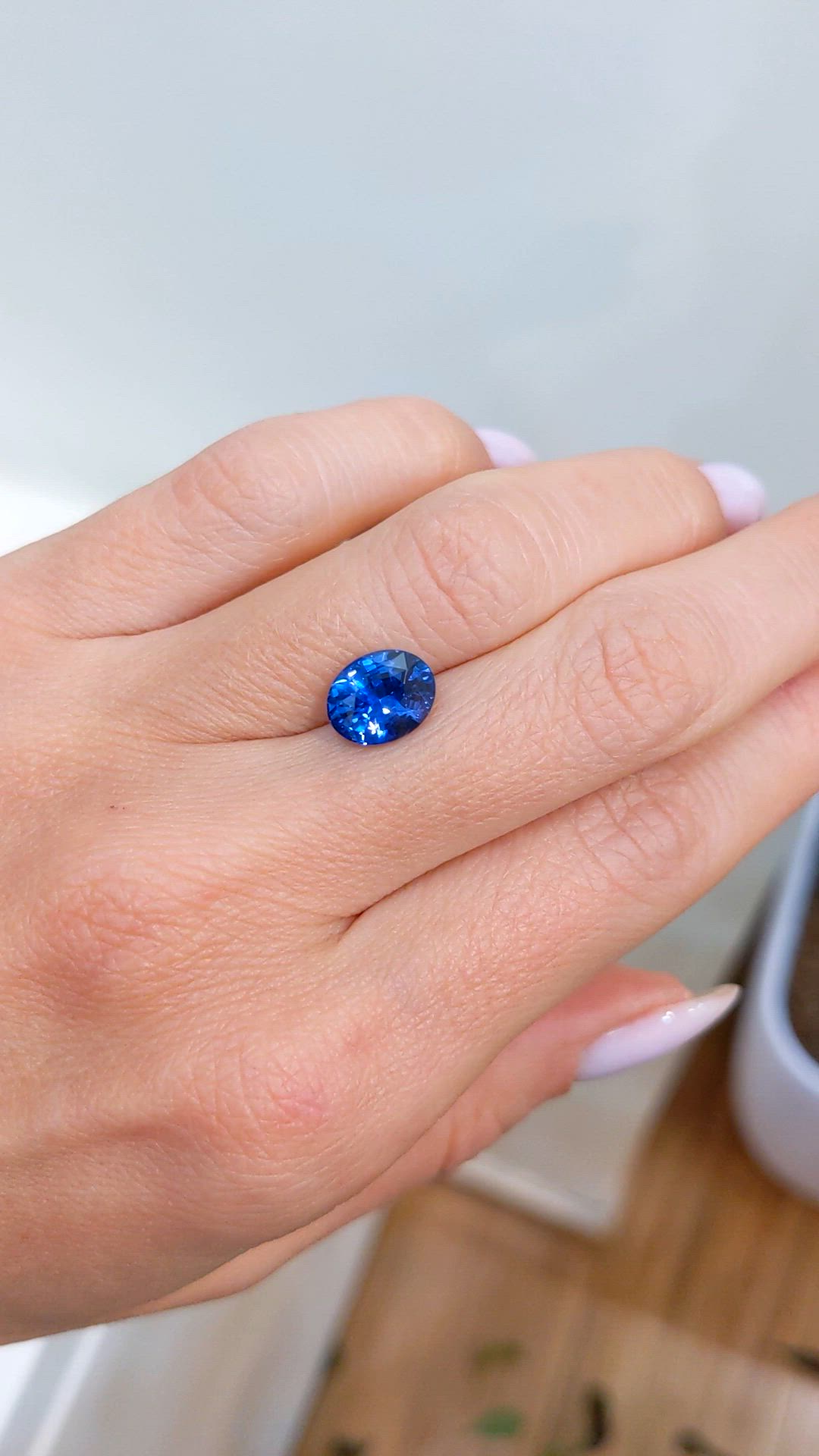 3.06 Ct. Blue Sapphire from Ceylon (Sri Lanka) Size Video