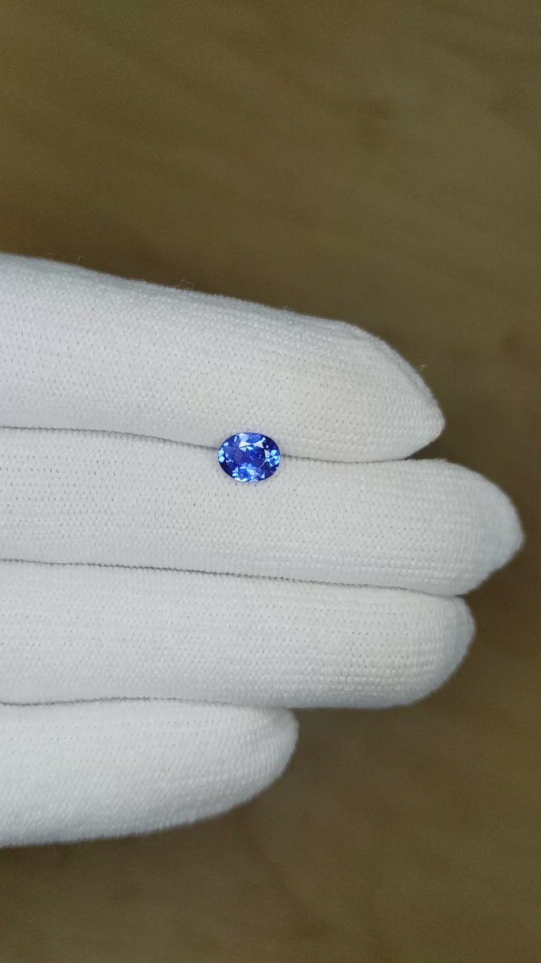 0.87 Ct. Blue Sapphire from Ceylon (Sri Lanka) Size Video