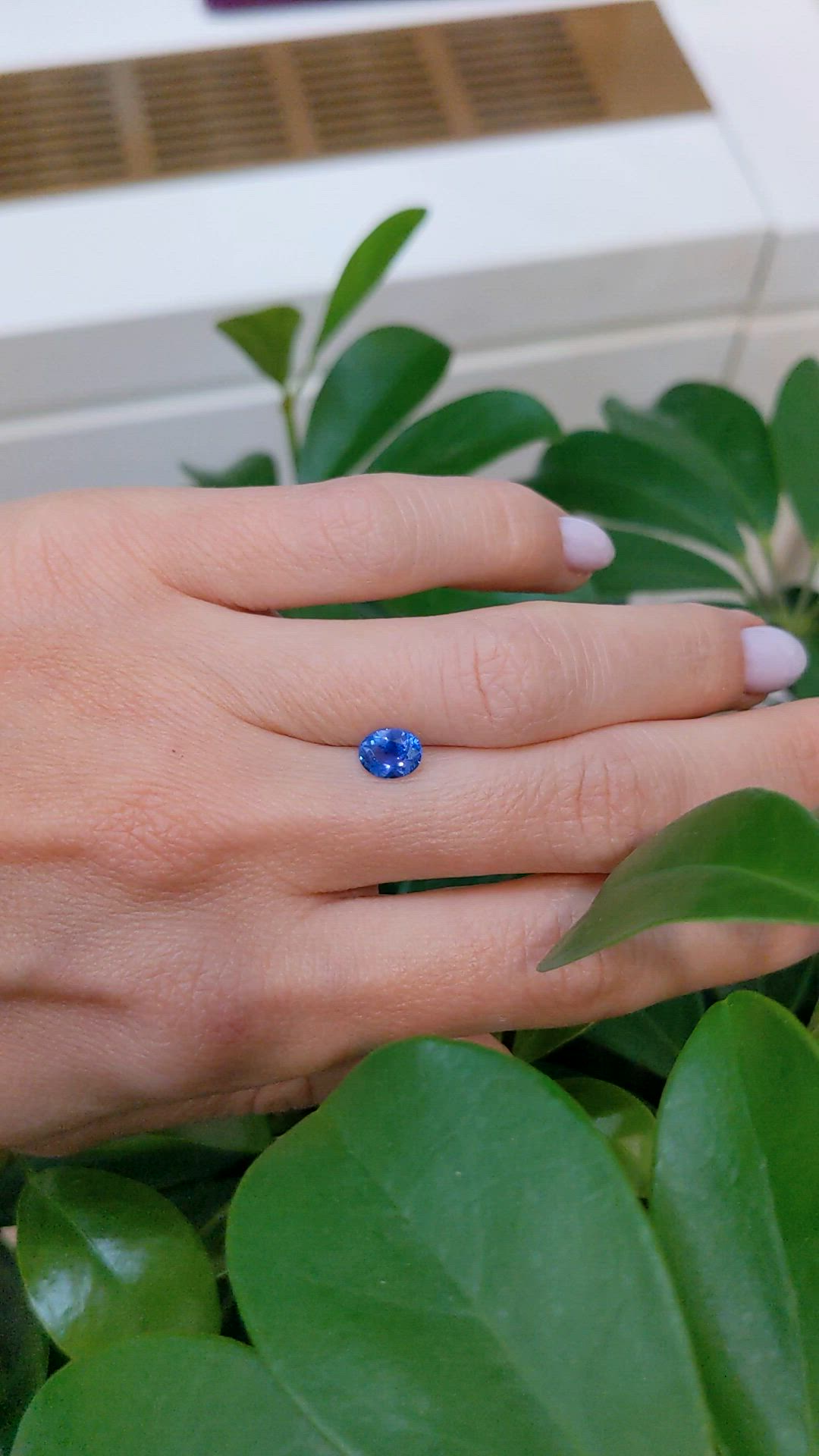 0.87 Ct. Blue Sapphire from Ceylon (Sri Lanka) Size Video
