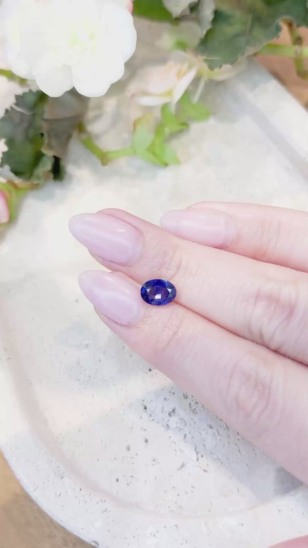 1.64 Ct. Blue Sapphire from Ceylon (Sri Lanka) Size Video