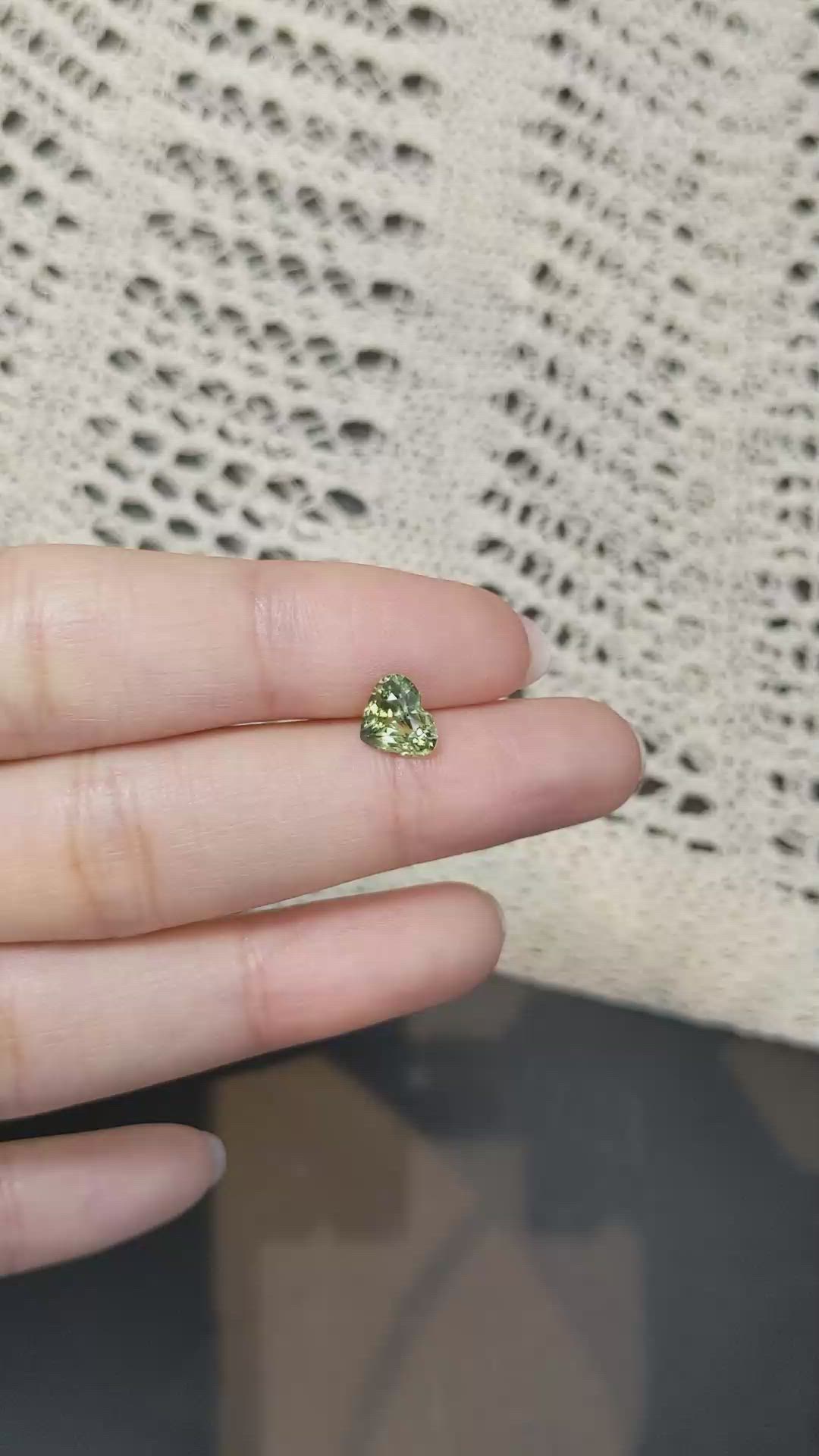 1.63 Ct. Yellowish Green Sapphire from Madagascar Size Video