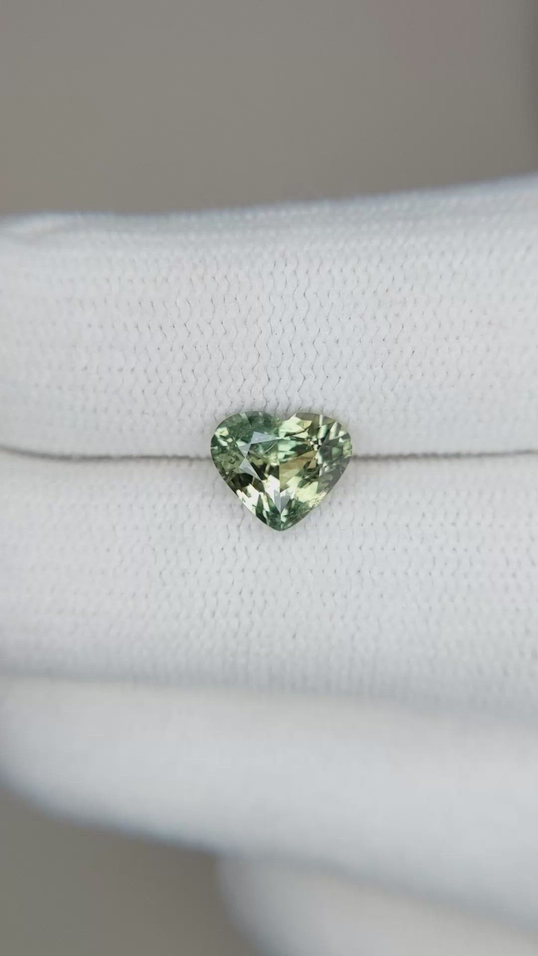 1.63 Ct. Yellowish Green Sapphire from Madagascar Size Video